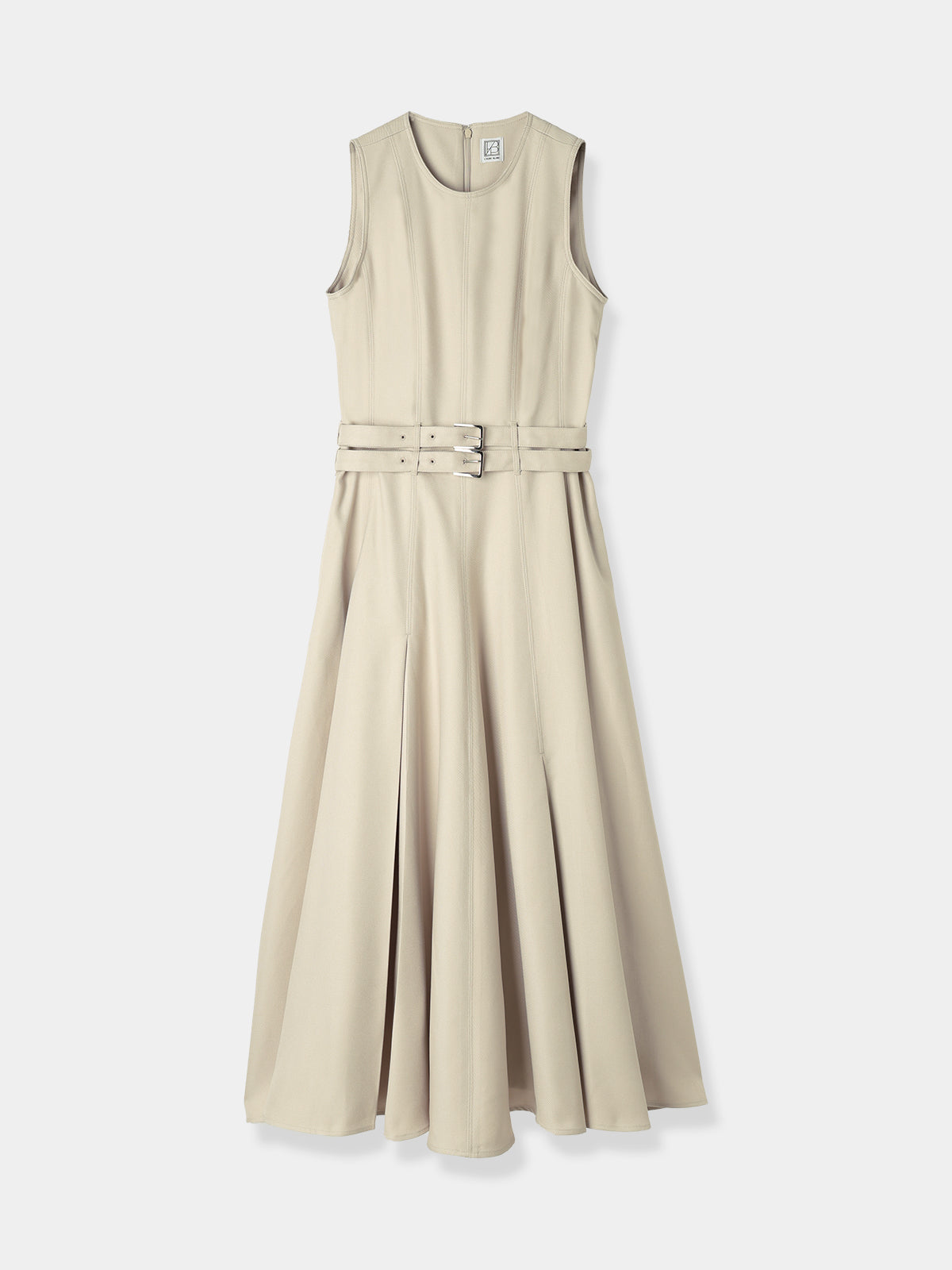 Double-belted Melange Dress