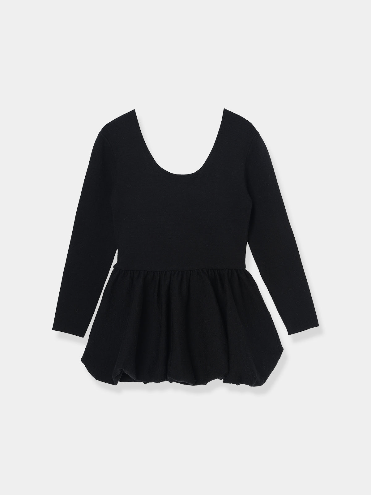 Balloon peplum Knit tops