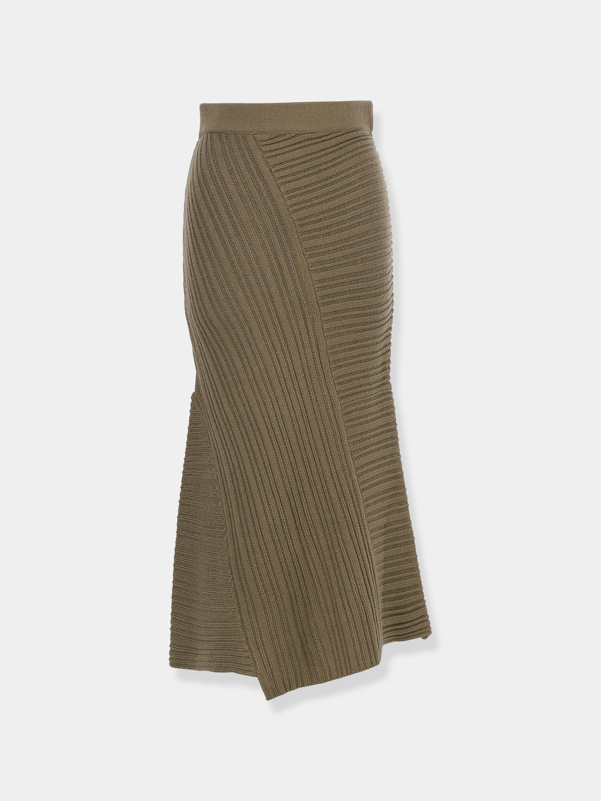 Panel Rib Wool Knit Skirt