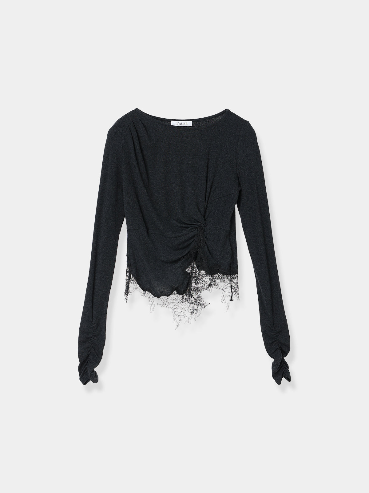 Lace Trim Drape Knit Top