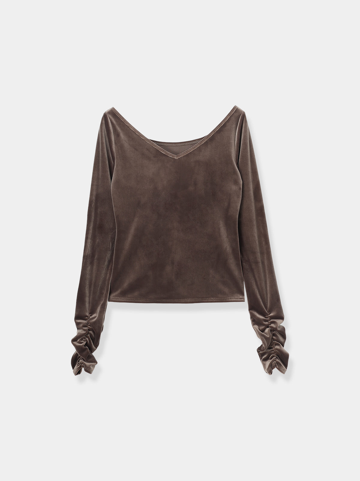 Sharp Neck Velour Tops