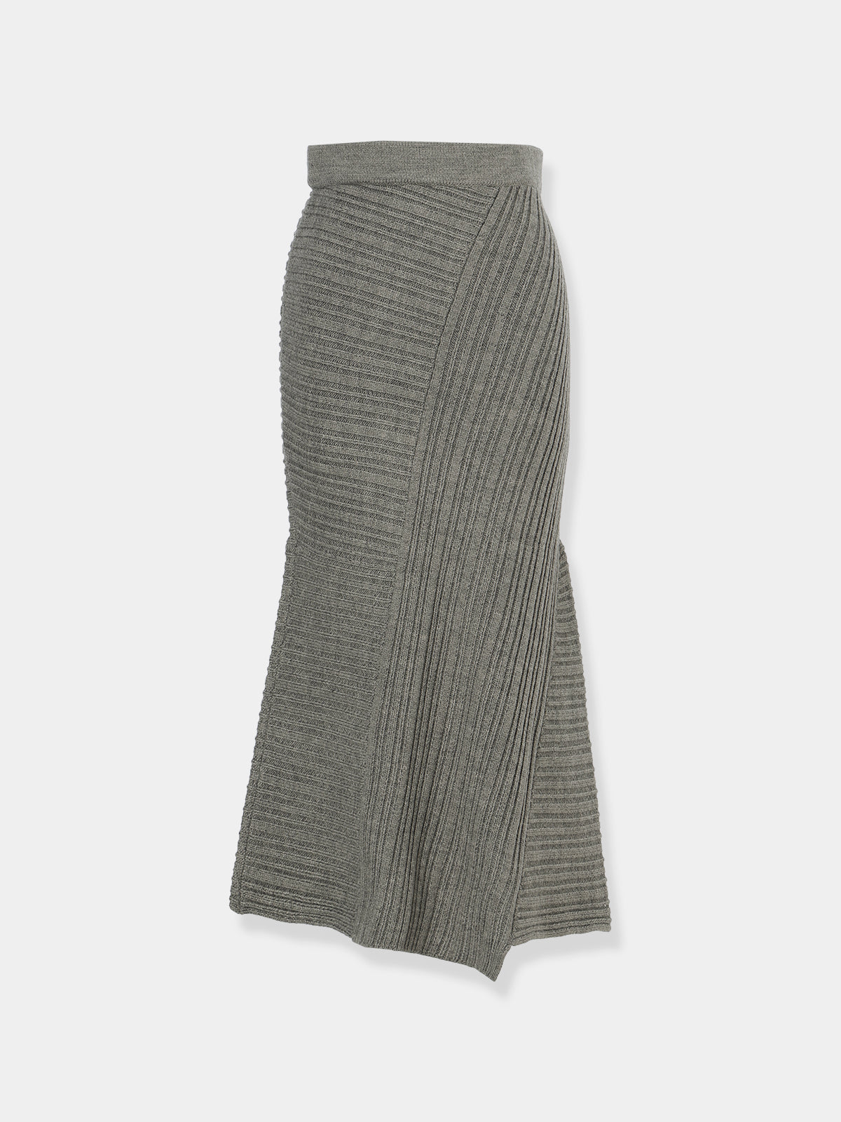 Panel Rib Wool Knit Skirt