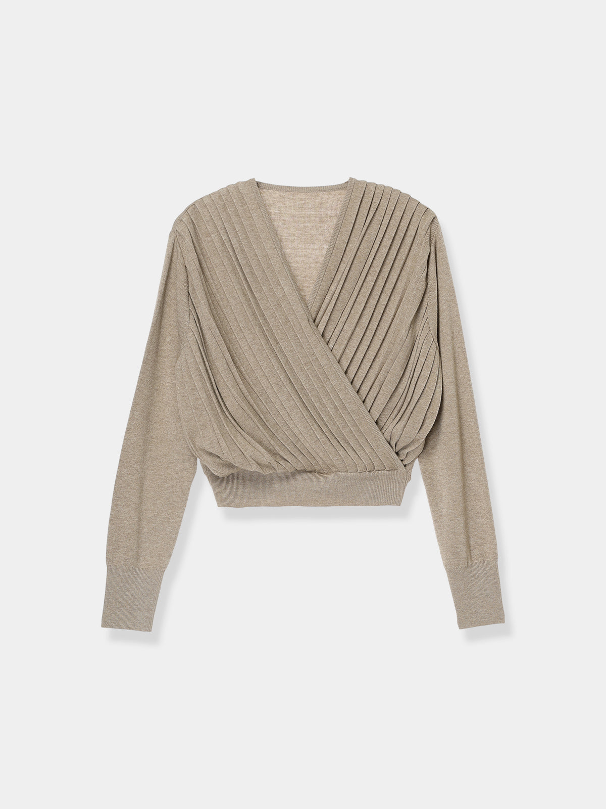 Pleats Cache-coeur Knit Tops