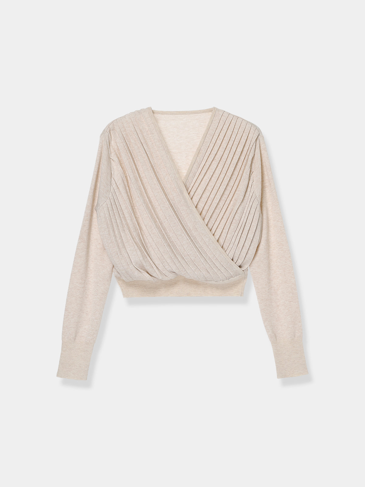 Pleats Cache-coeur Knit Tops