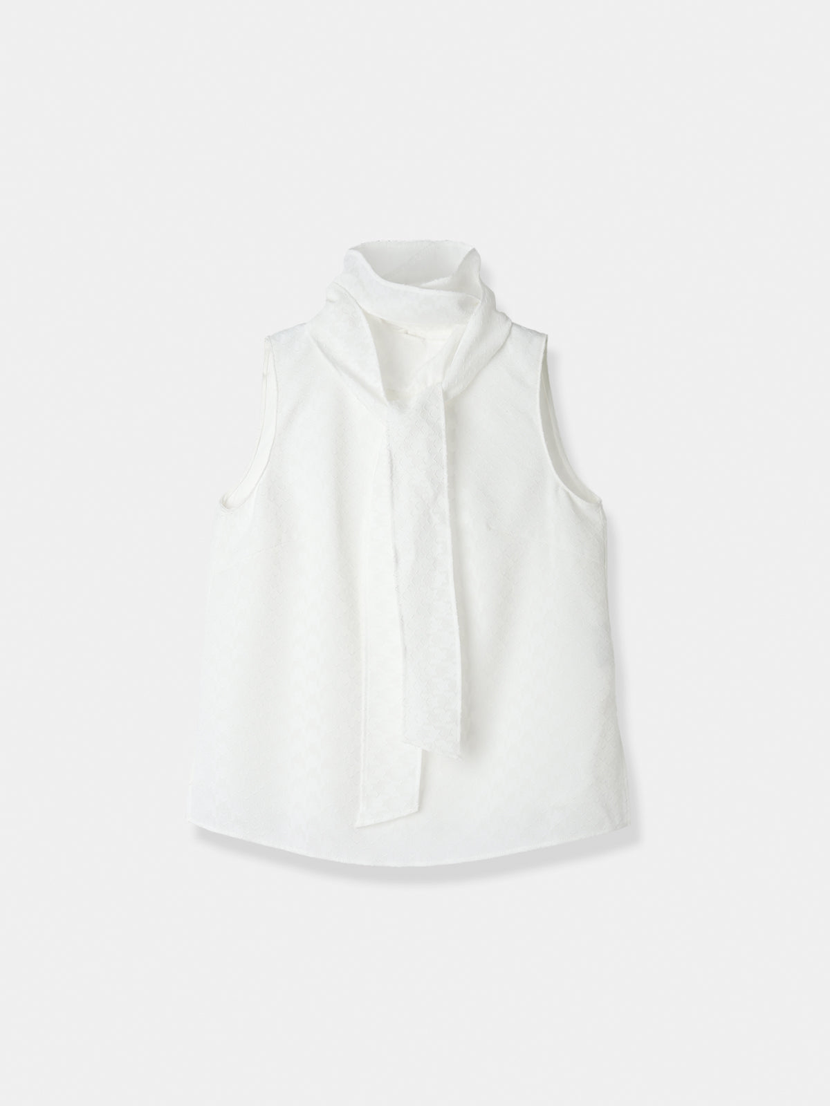 Sheer Jacquard Bow-tie Blouse