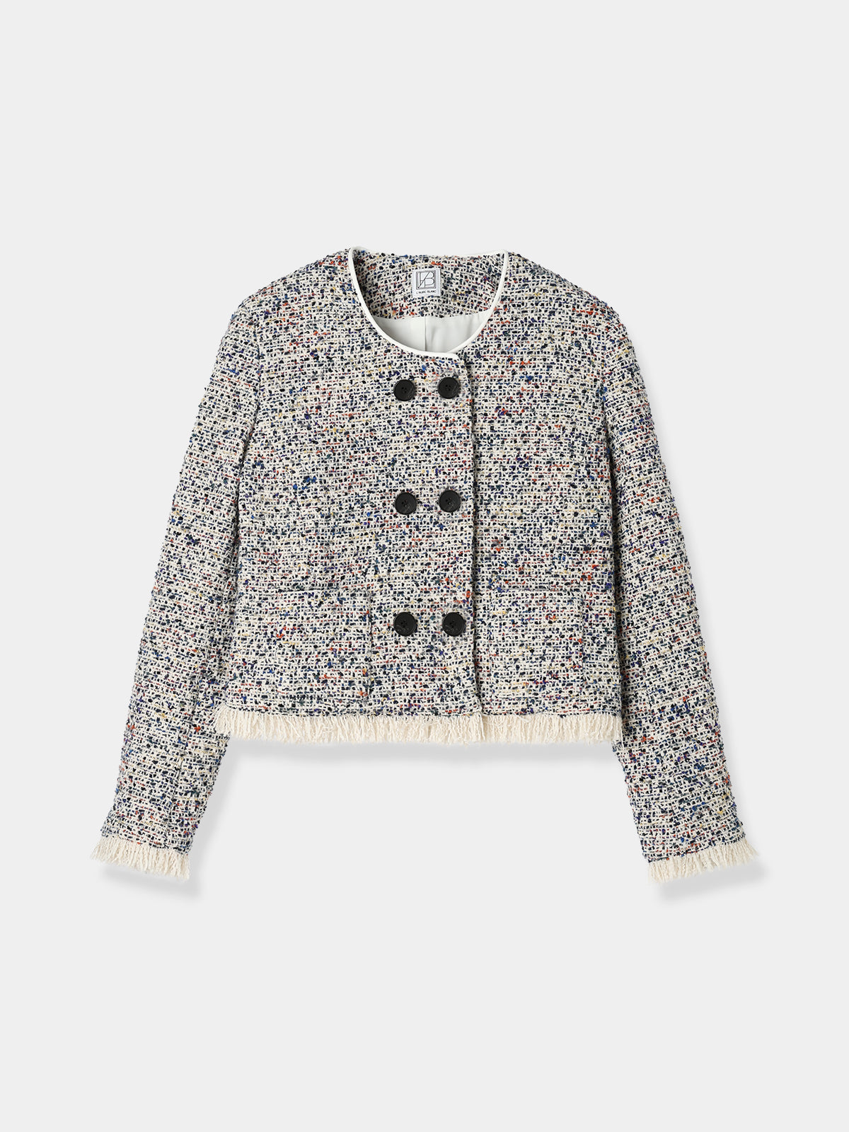 Mix tweed No collar jacket