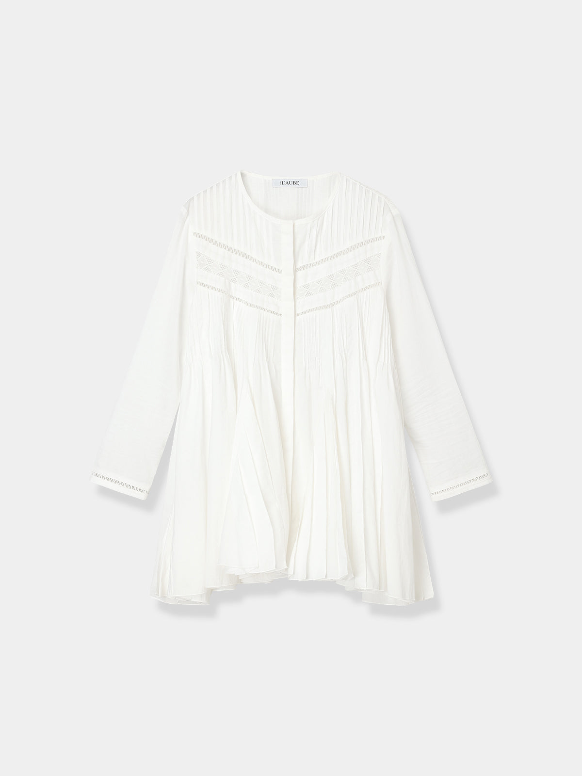 【POPUP】Lace Pintuck Flare Blouse