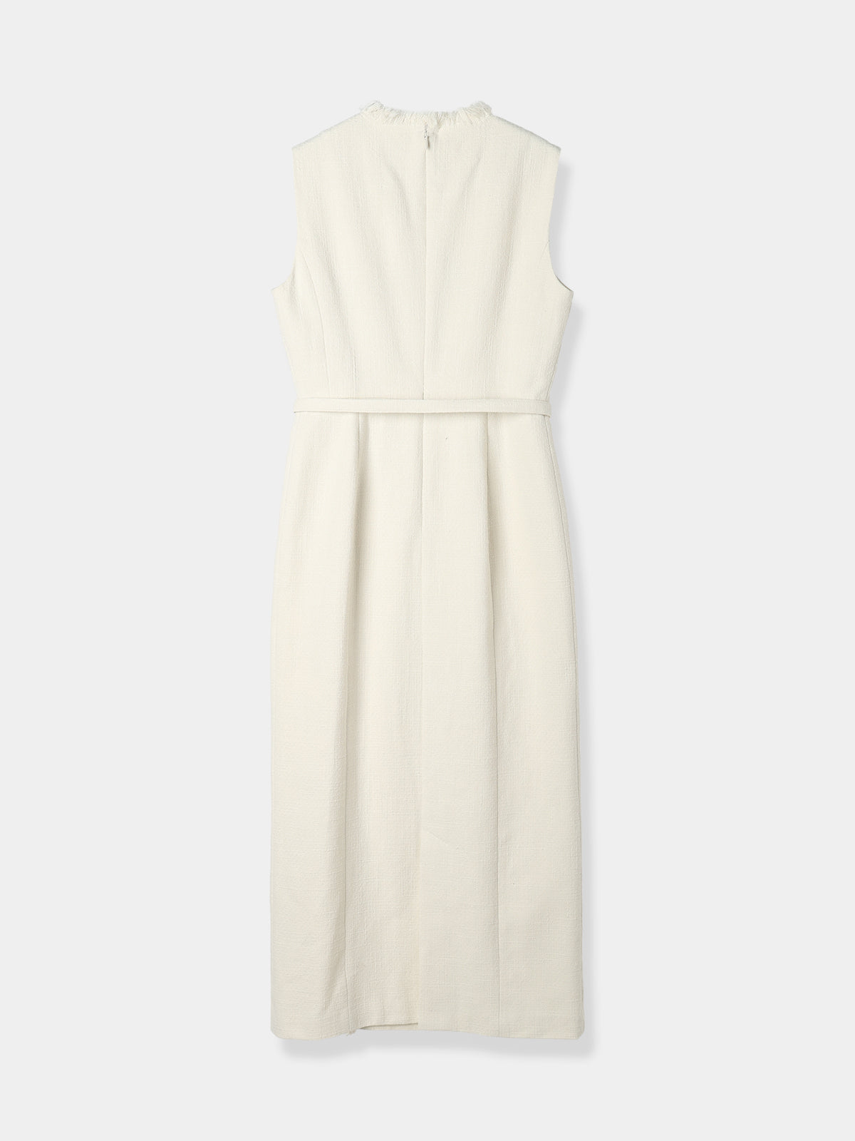Belted fringe tweed Dress