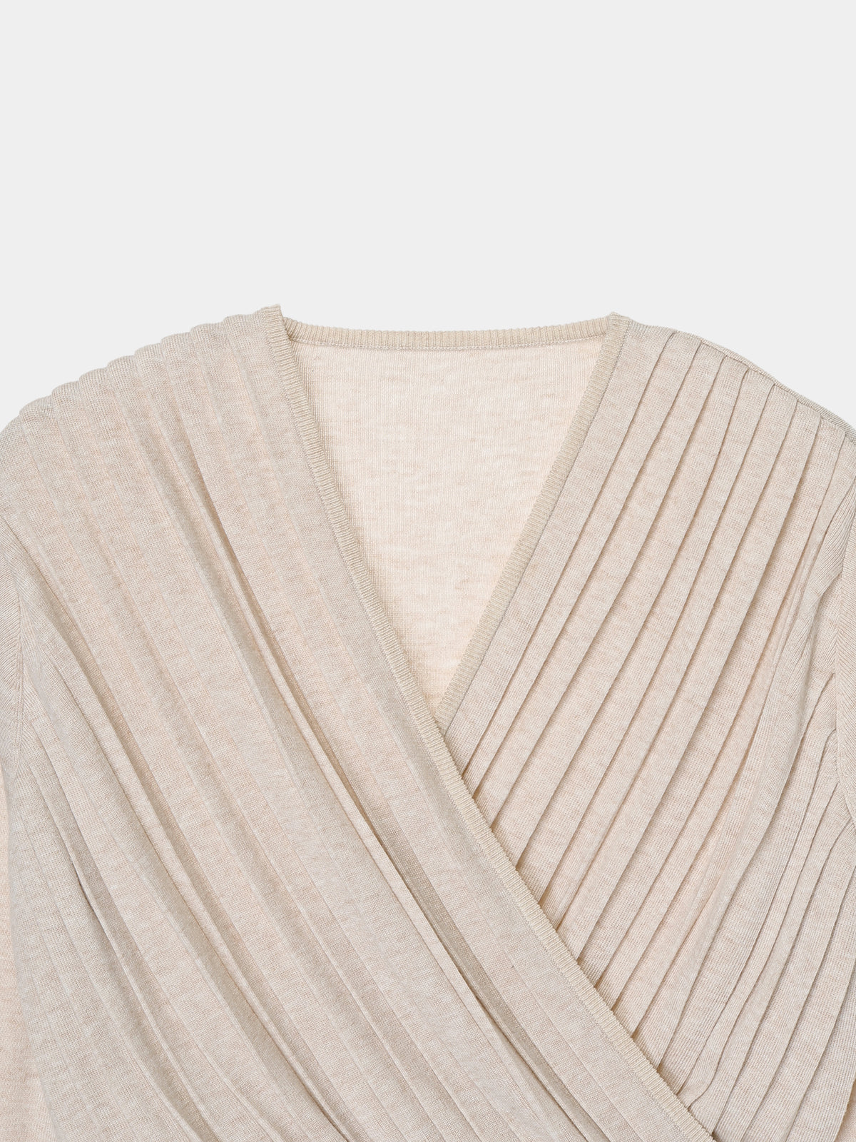 Pleats Cache-coeur Knit Tops