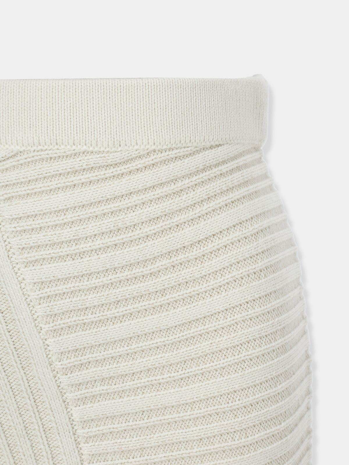 Panel Rib Wool Knit Skirt