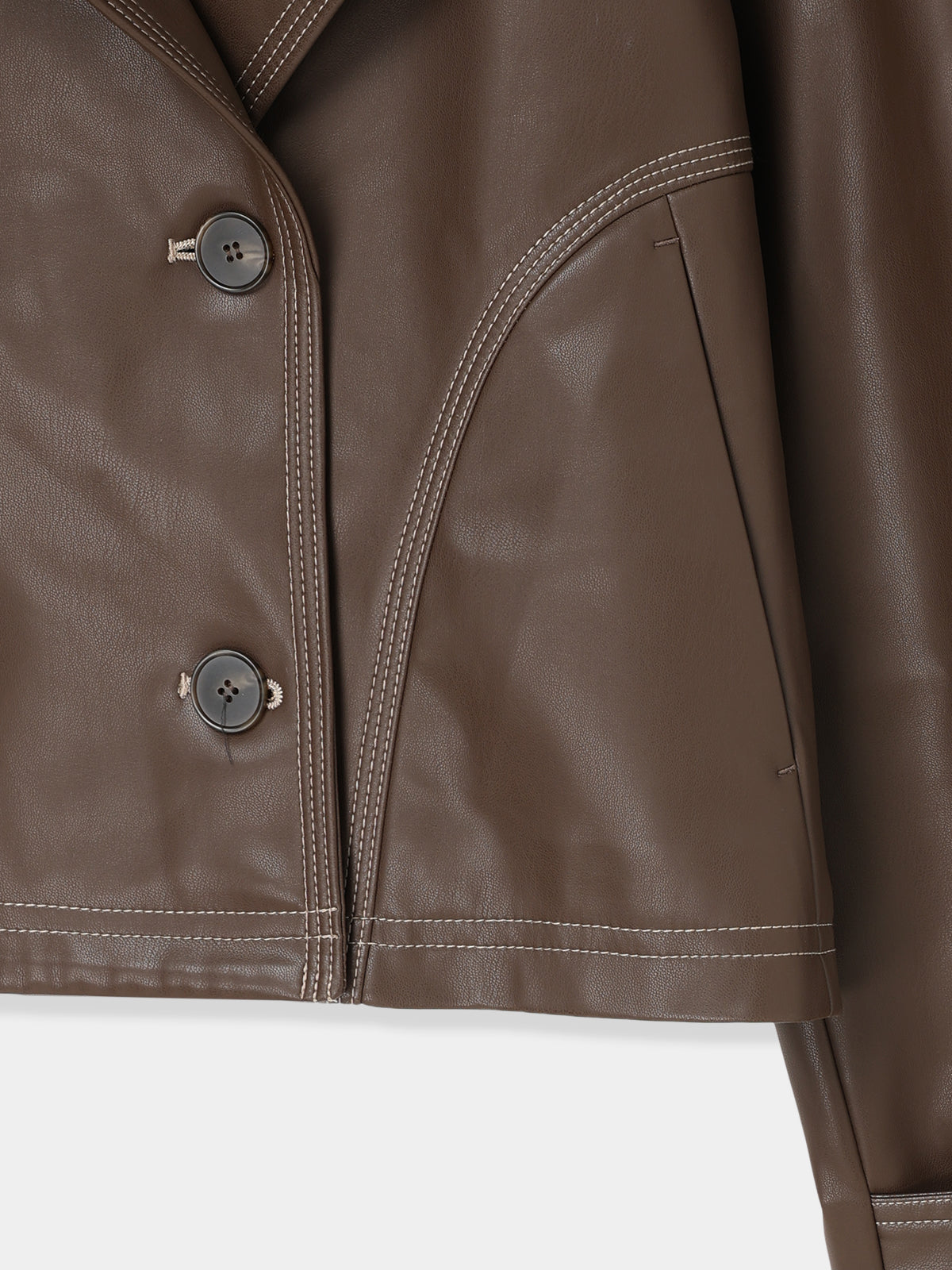 Double Breasted Leather Jacket