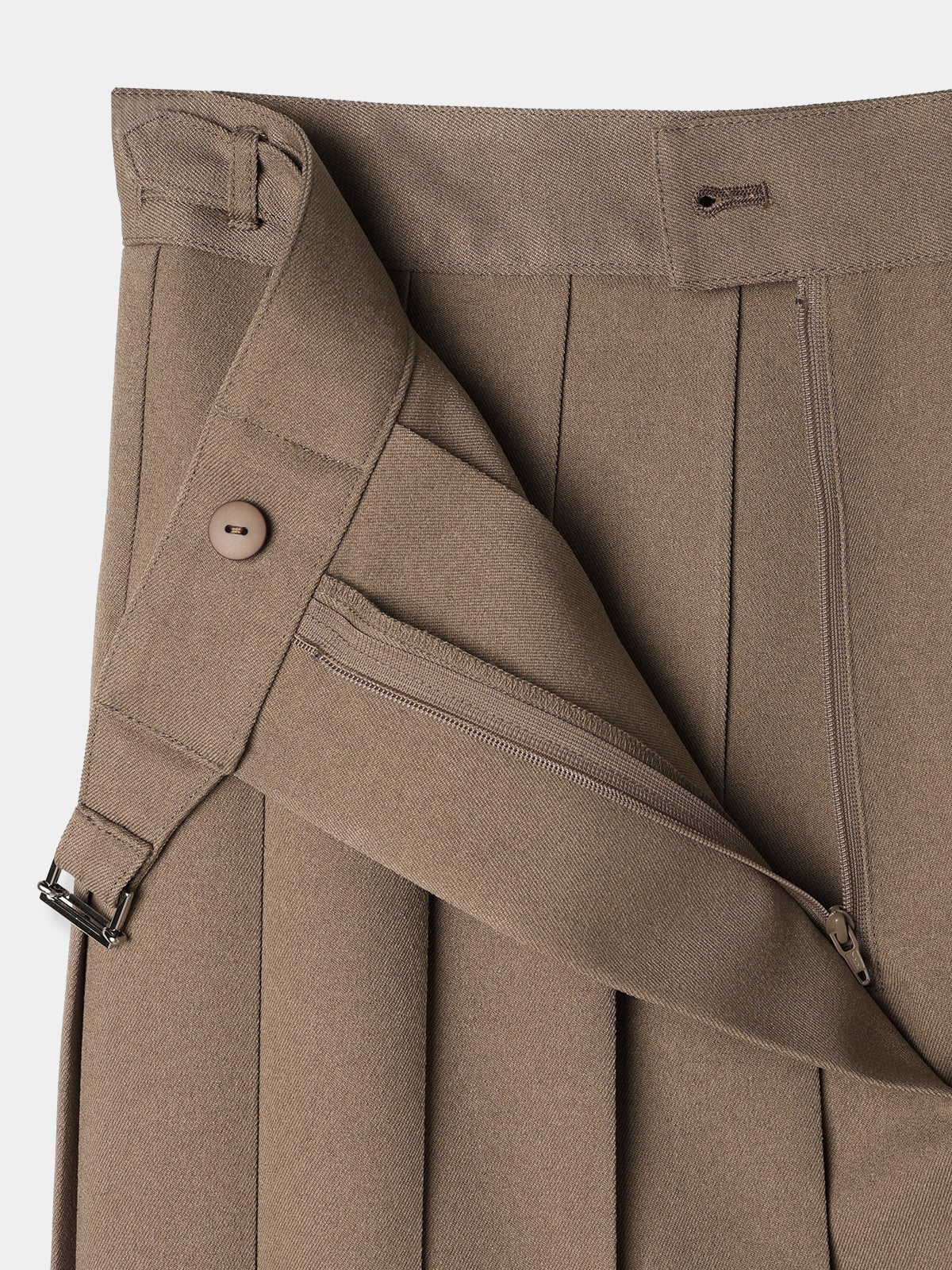 Asymmetry pleats skirt