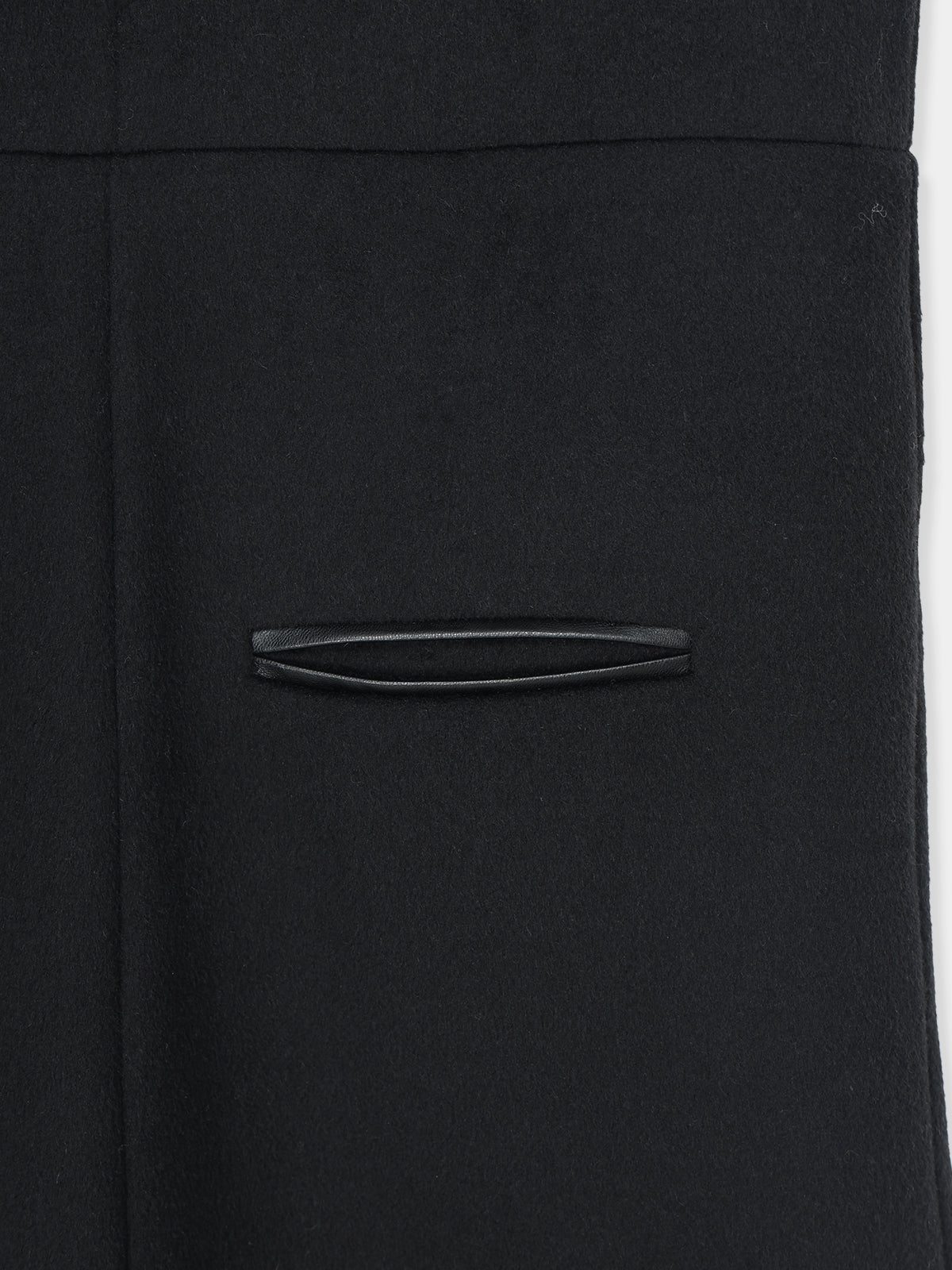 Leather Trimmed Wool Jumper Dress