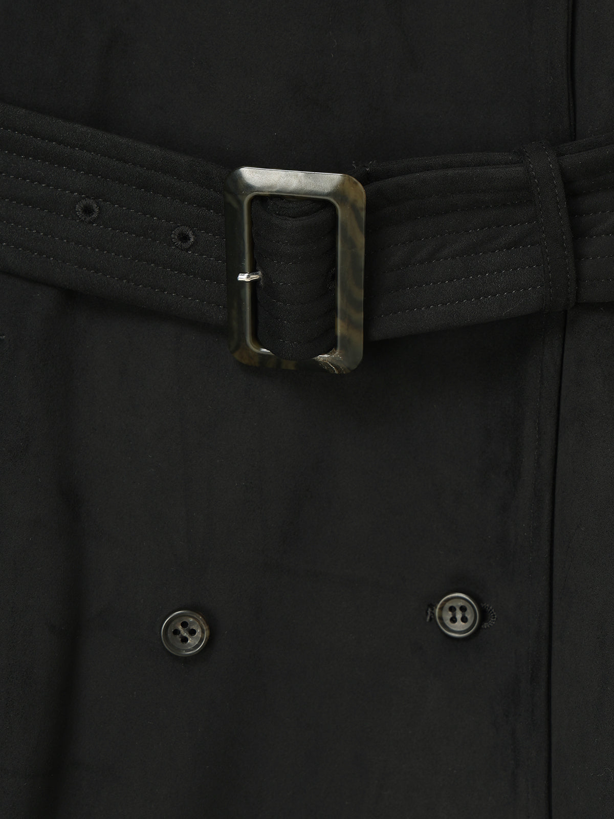 Cropped Suede Trench Coat