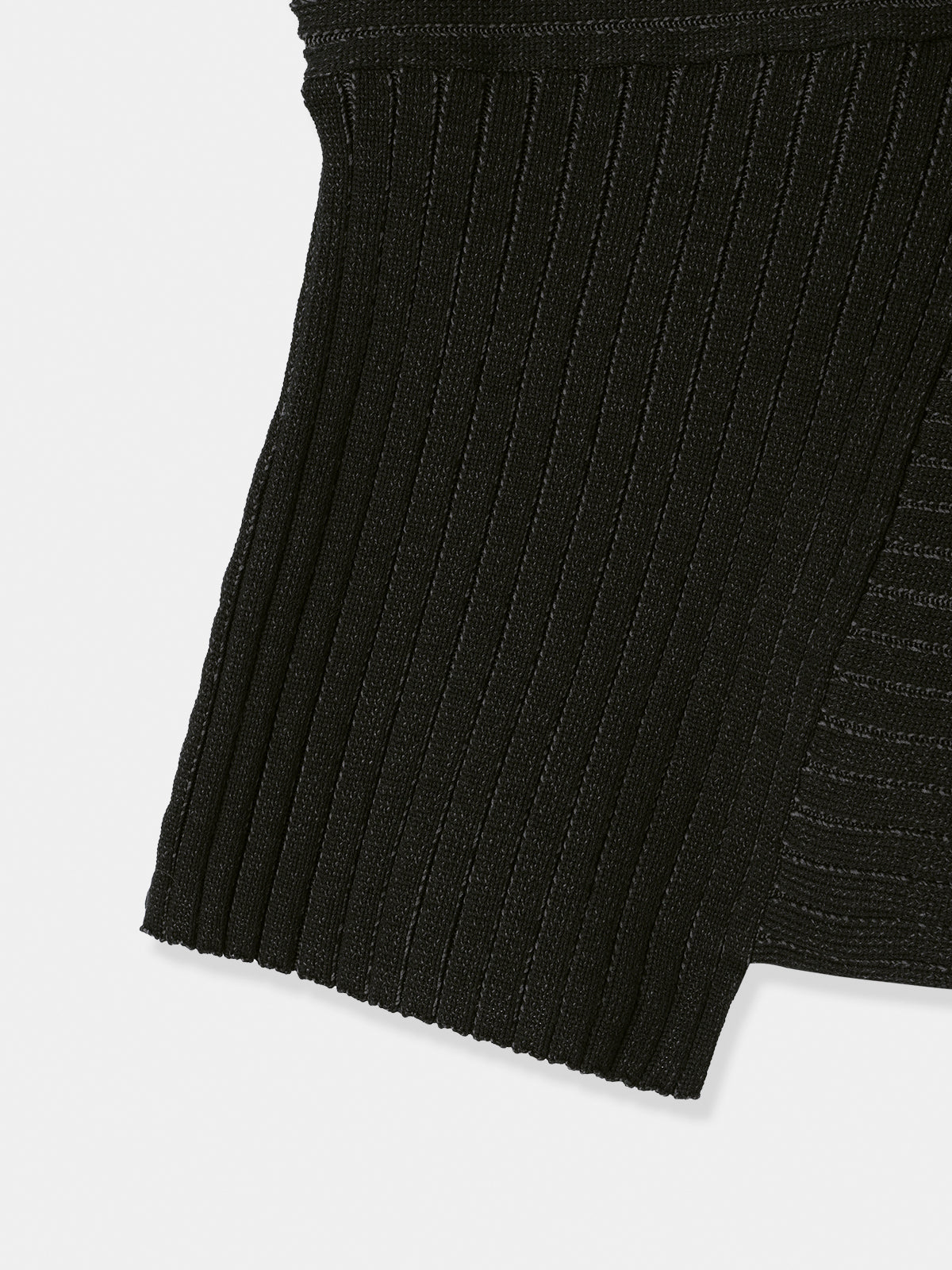 Off-shoulder Panel Rib Knit Tops