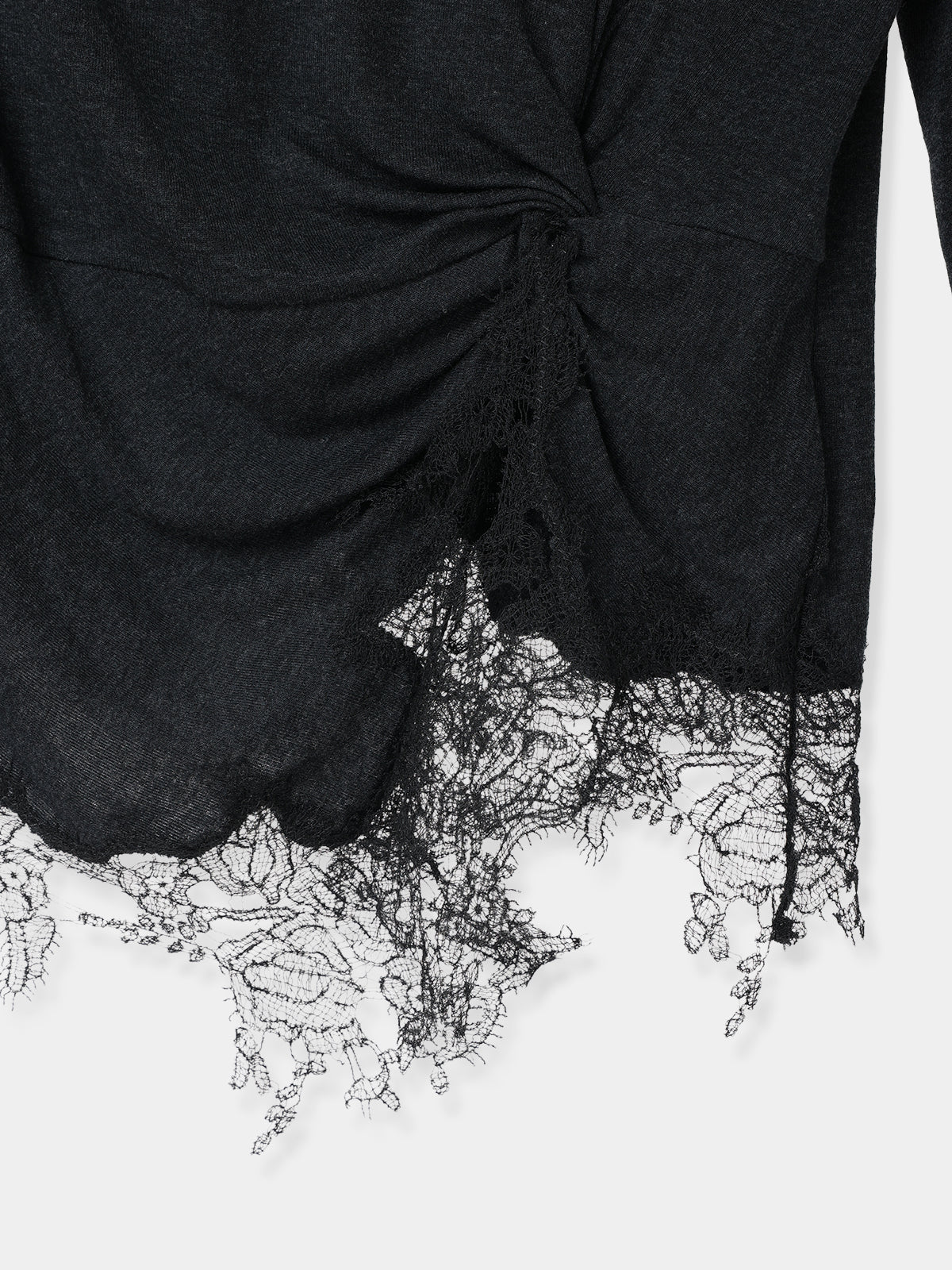 Lace Trim Drape Knit Top