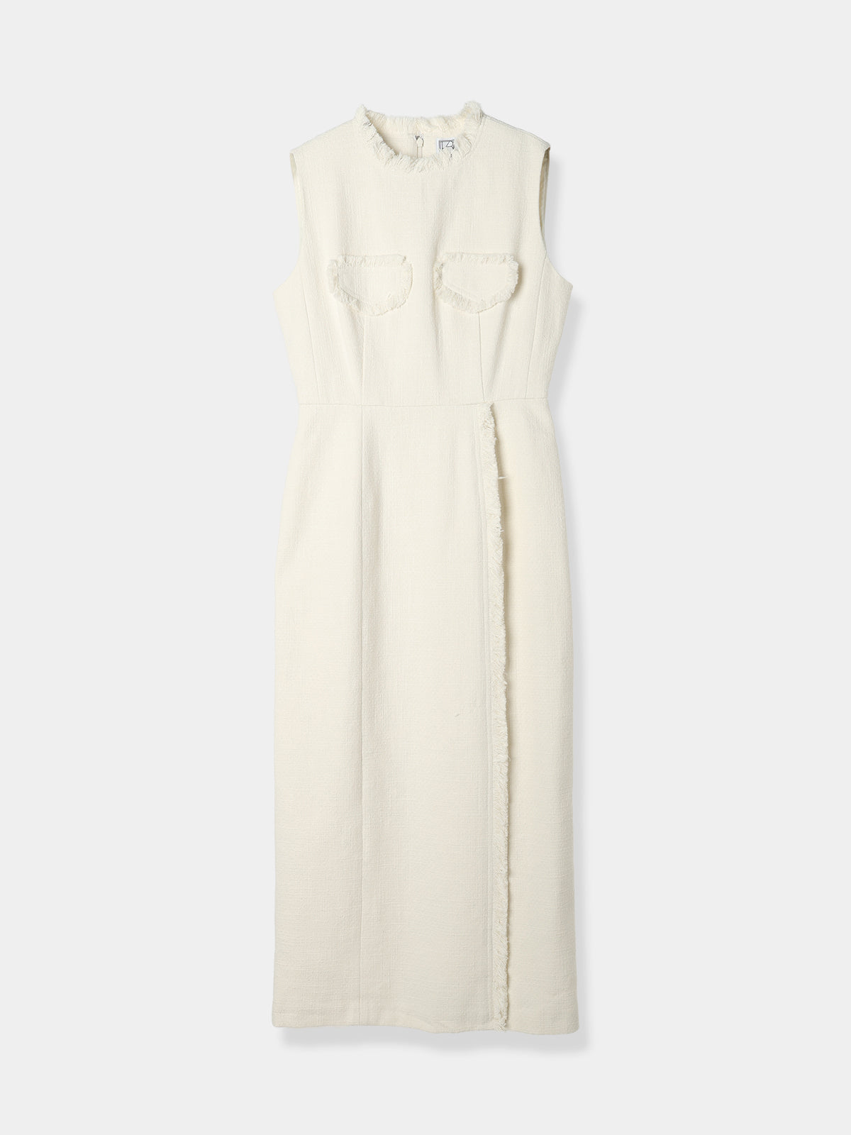 Belted fringe tweed Dress