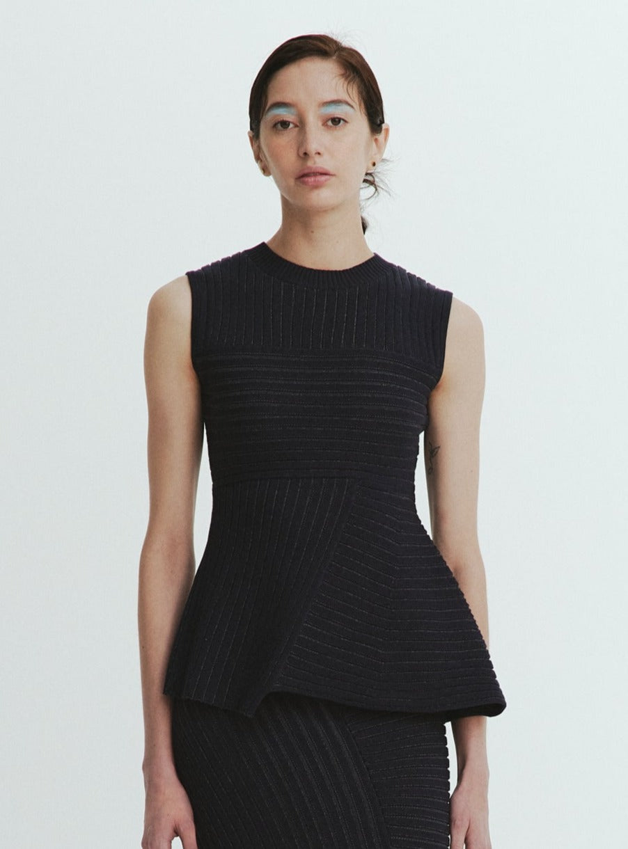 Panel Rib Knit Tops