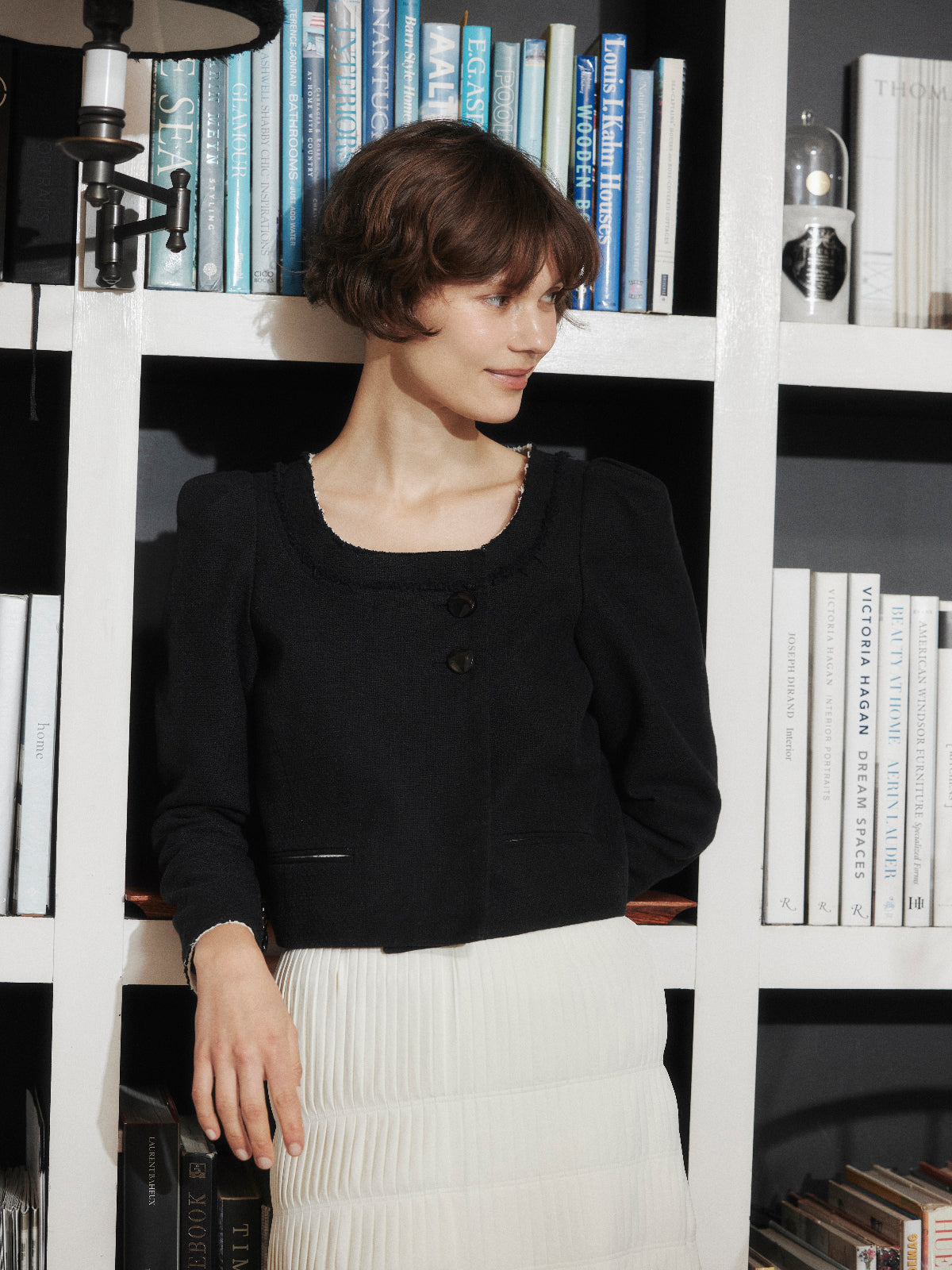 Gigot Sleeve Tweed Jacket