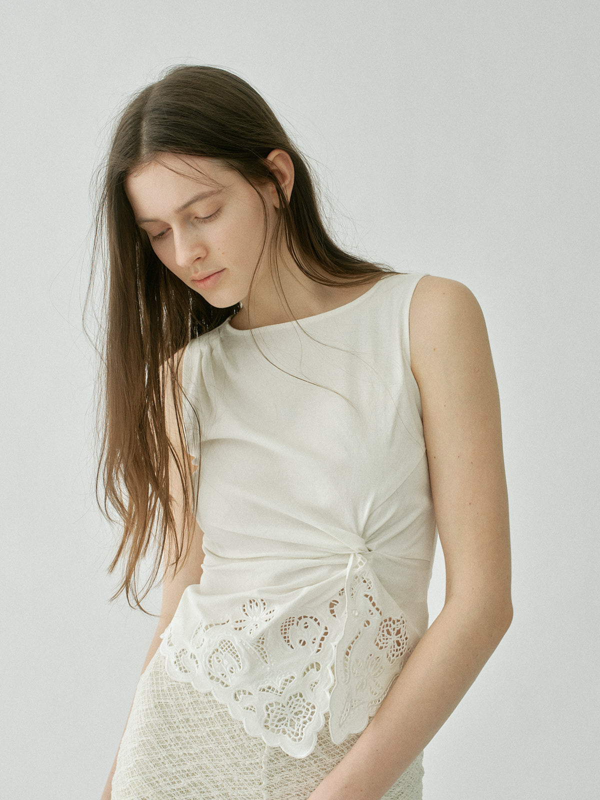 Orchid Cutwork Twist Top