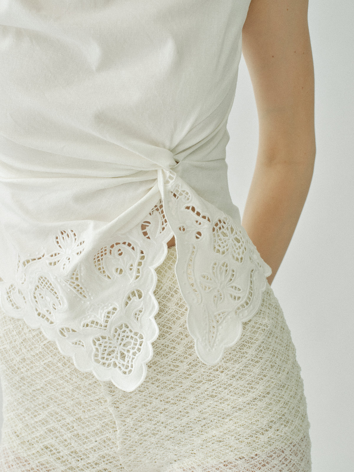 Orchid Cutwork Twist Top