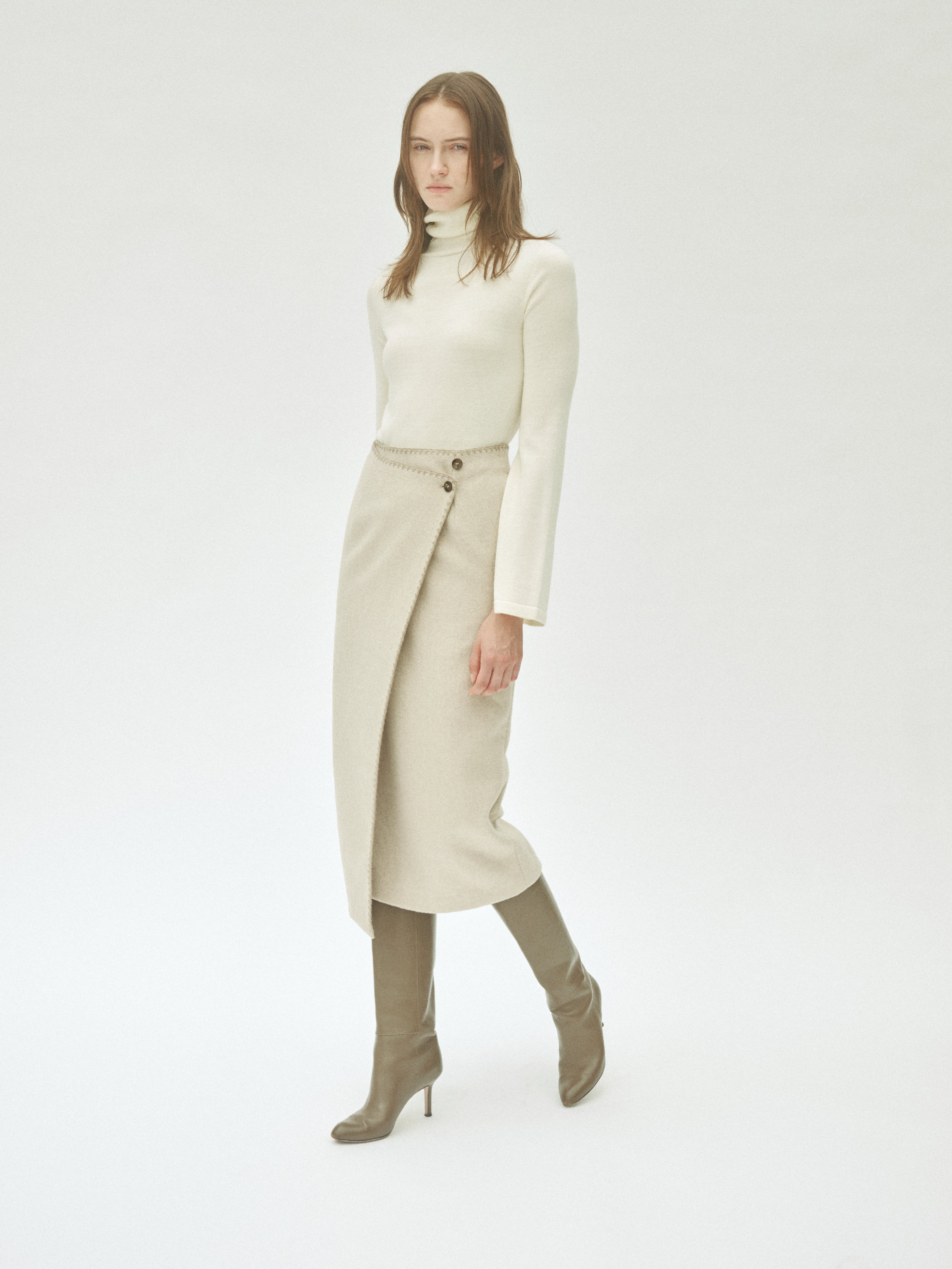 【POPUP】Asymmetric Wool Wrap Skirt