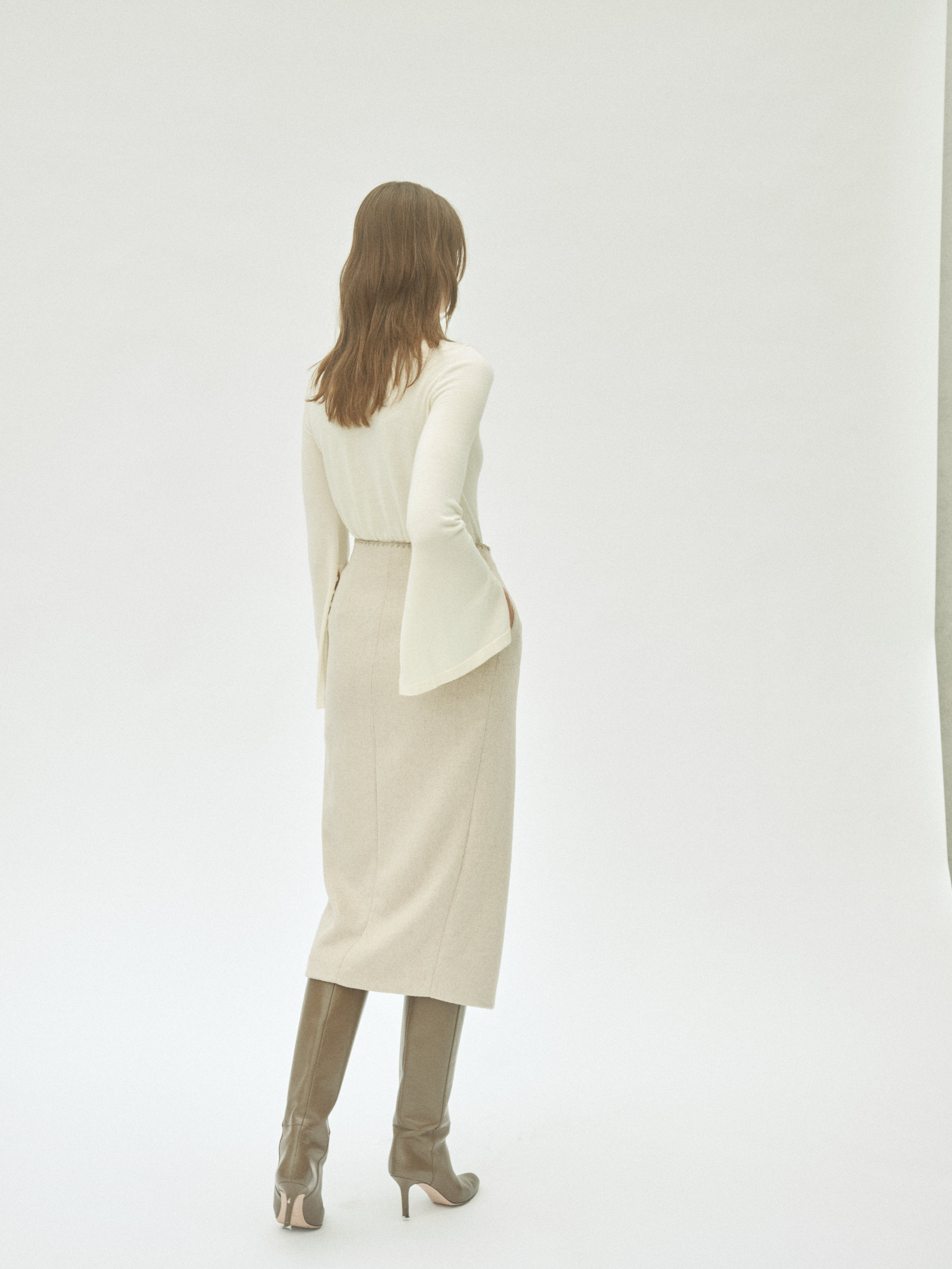 【POPUP】Asymmetric Wool Wrap Skirt