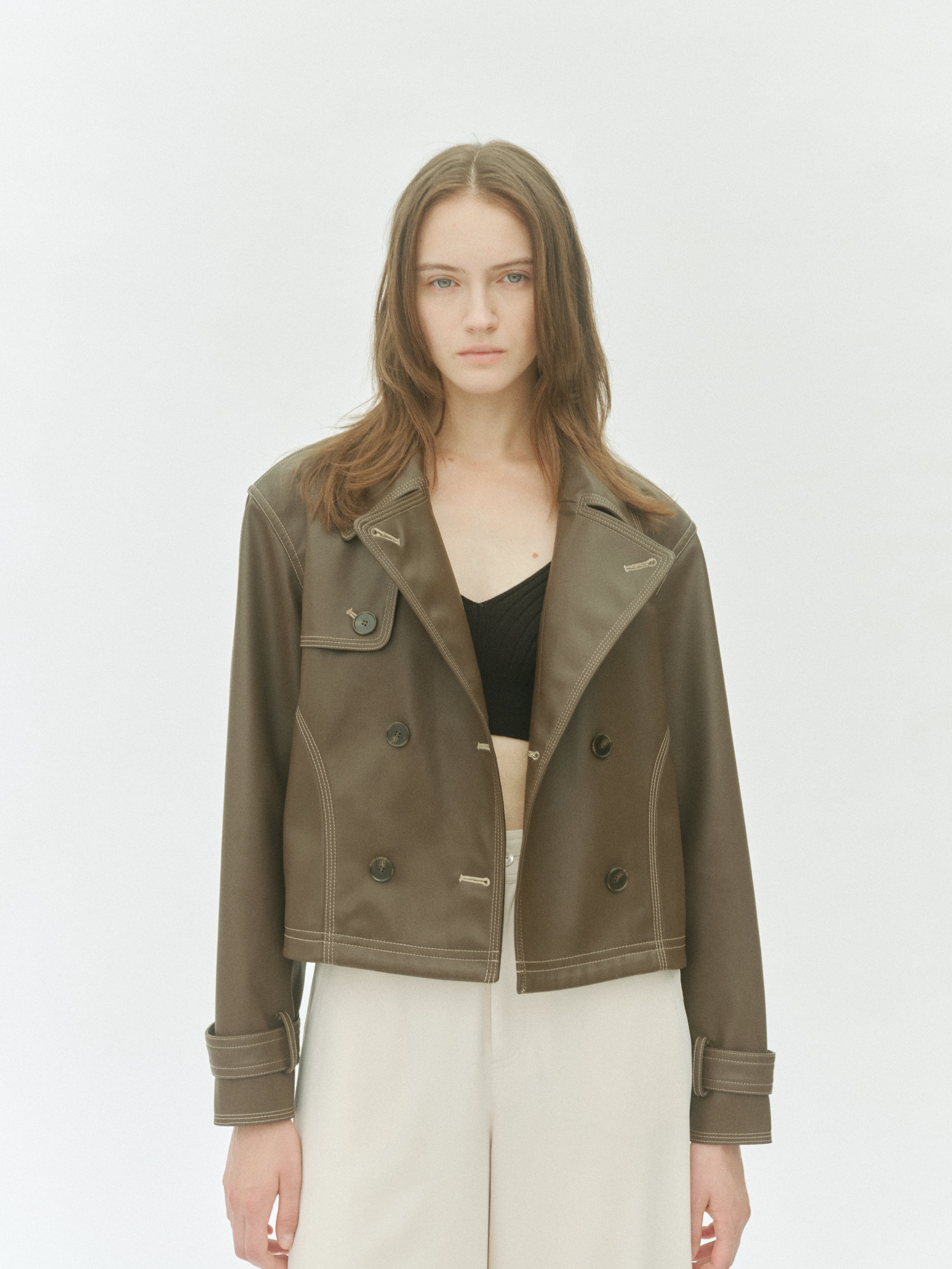 Double Breasted Leather Jacket