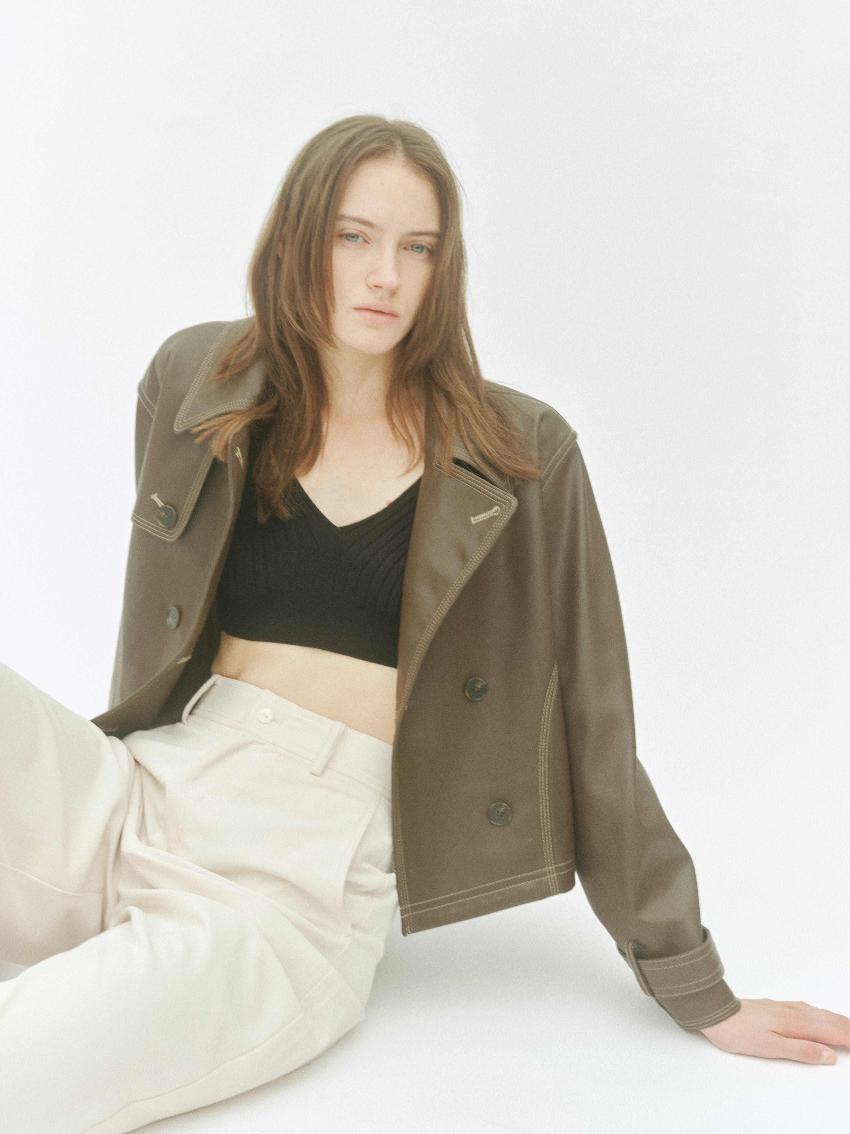 Double Breasted Leather Jacket