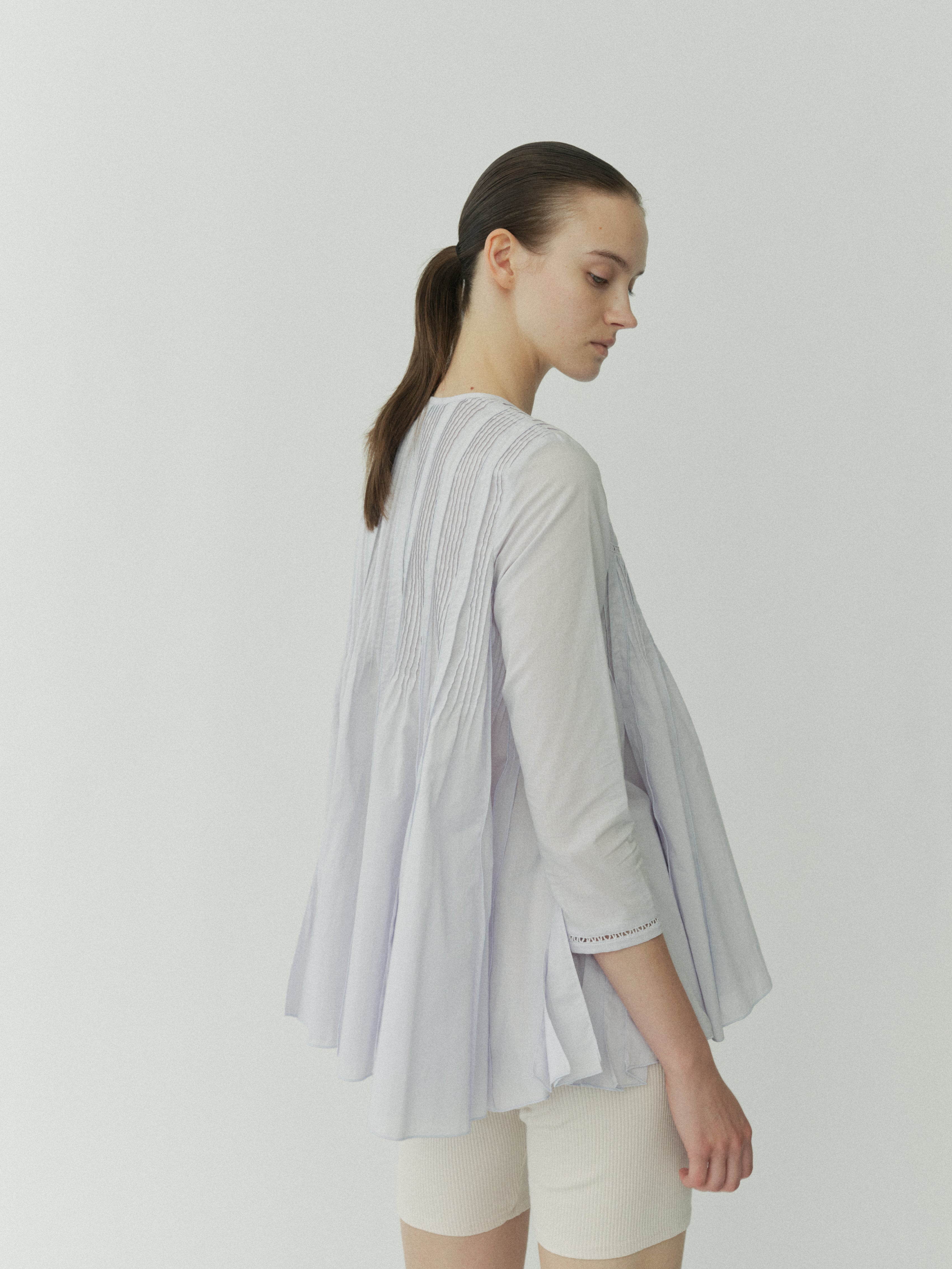 【POPUP】Lace Pintuck Flare Blouse