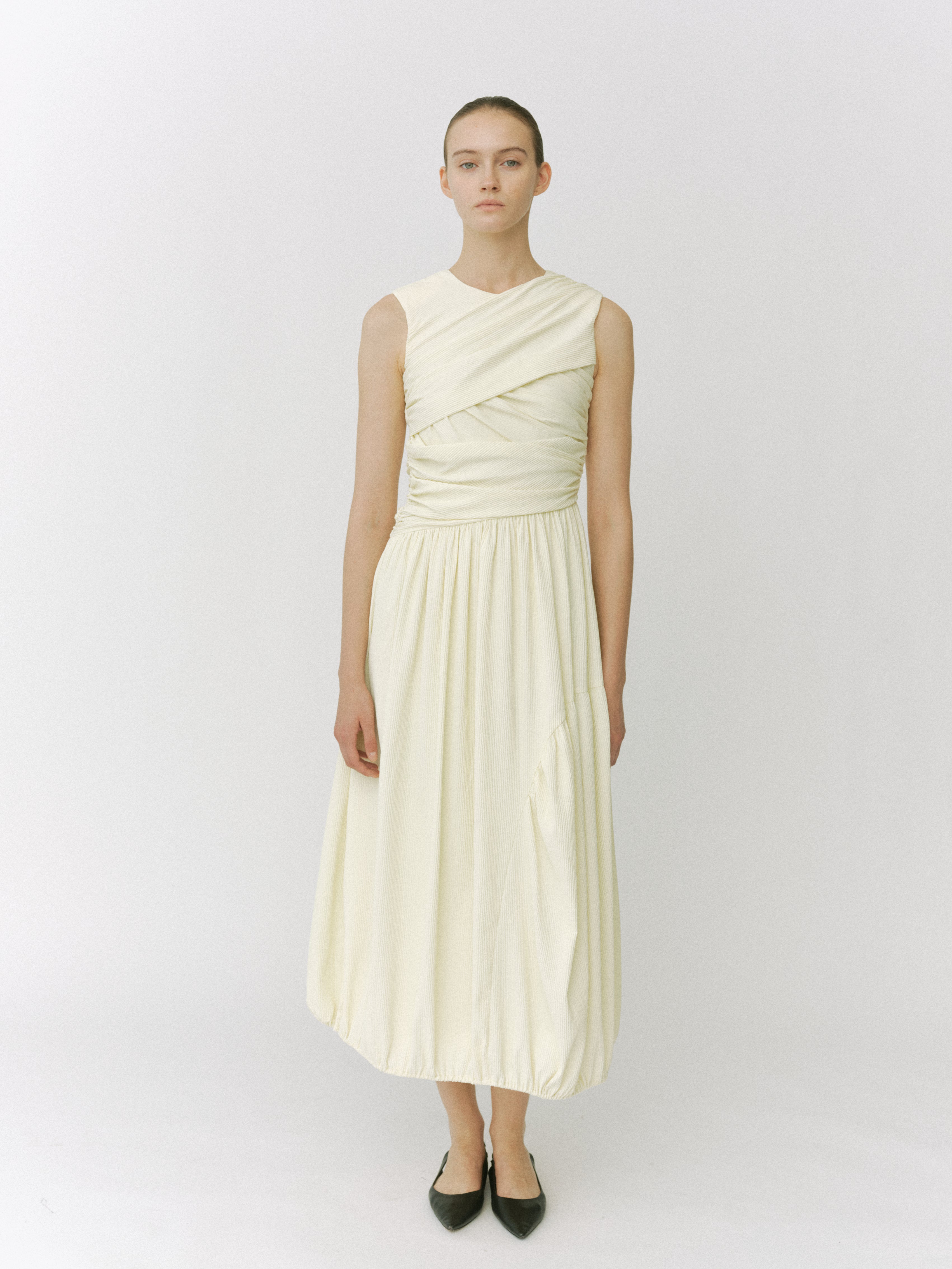 Layered Drape Balloon Dress