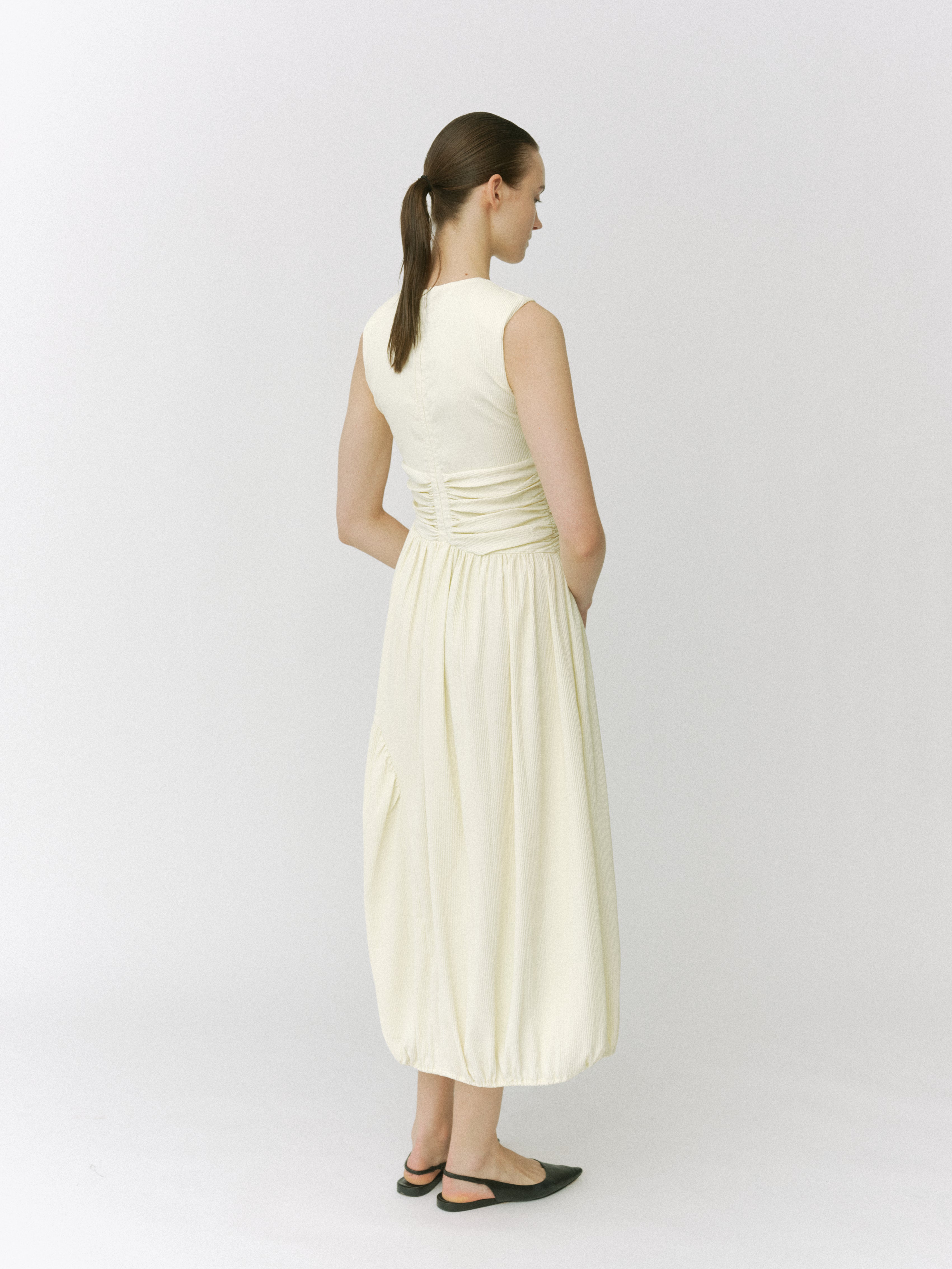 【POPUP】Layered Drape Balloon Dress
