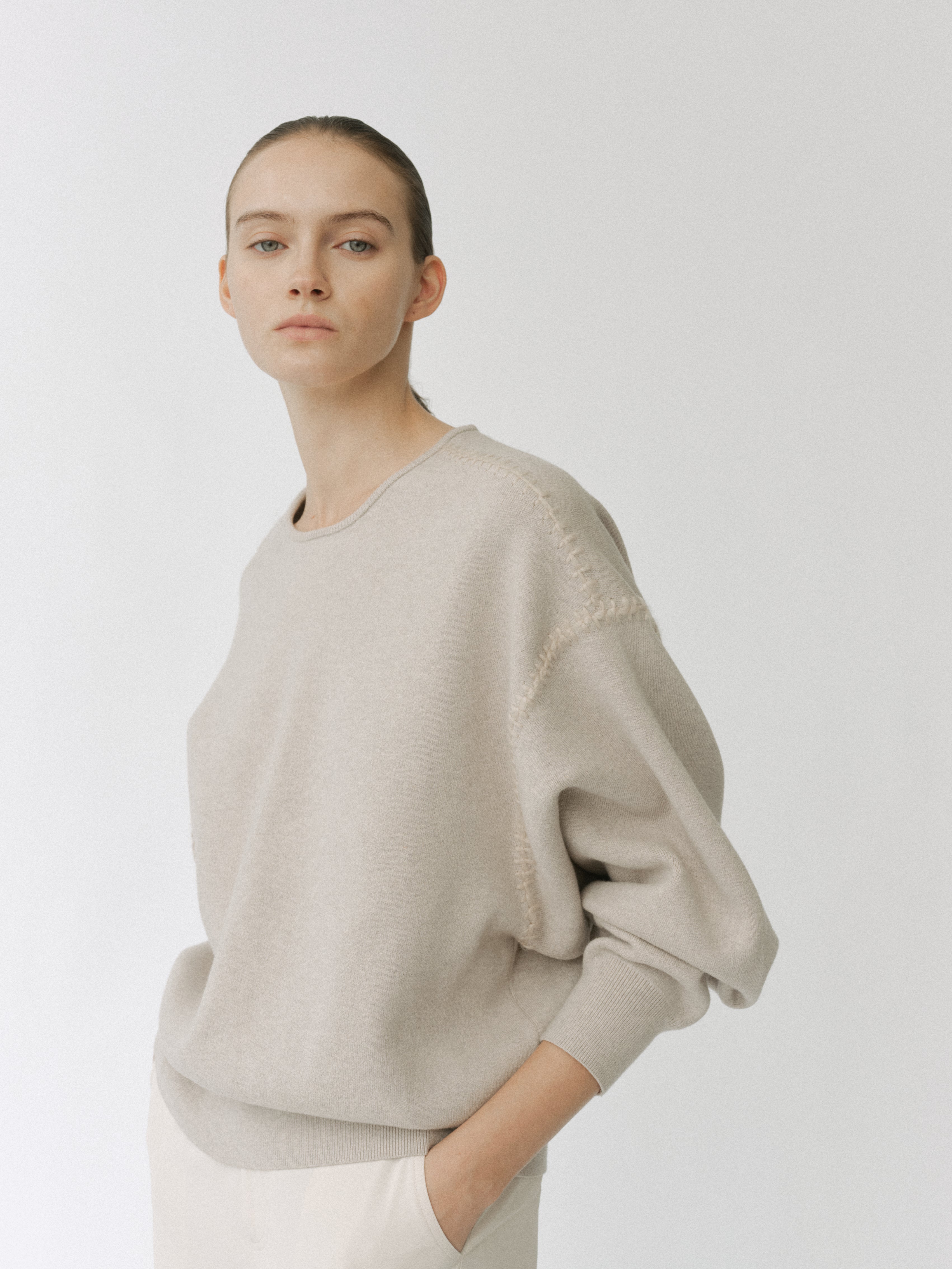 Contrast Stitch Oversized Knit