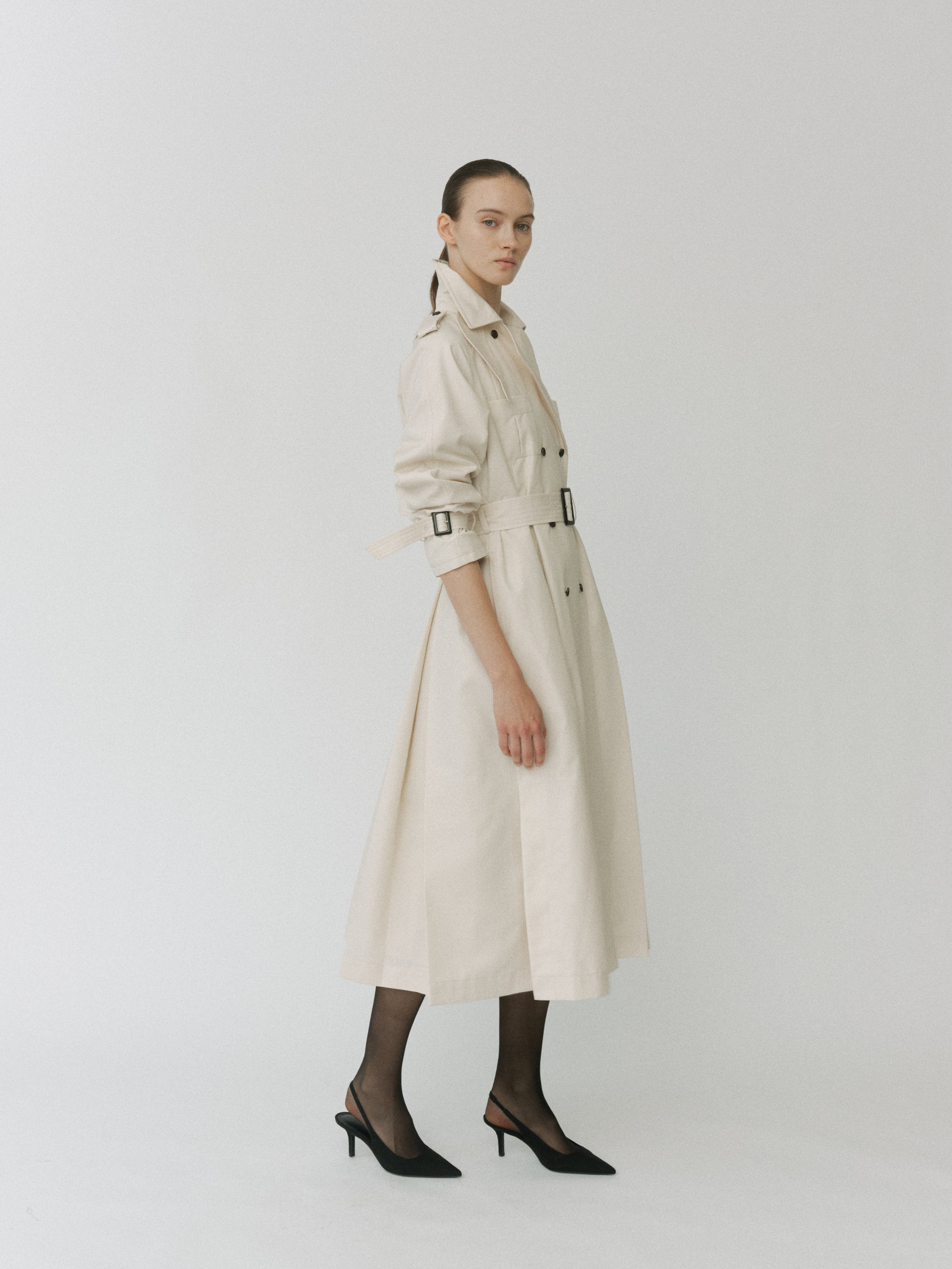 Belted Flare Trench Coat