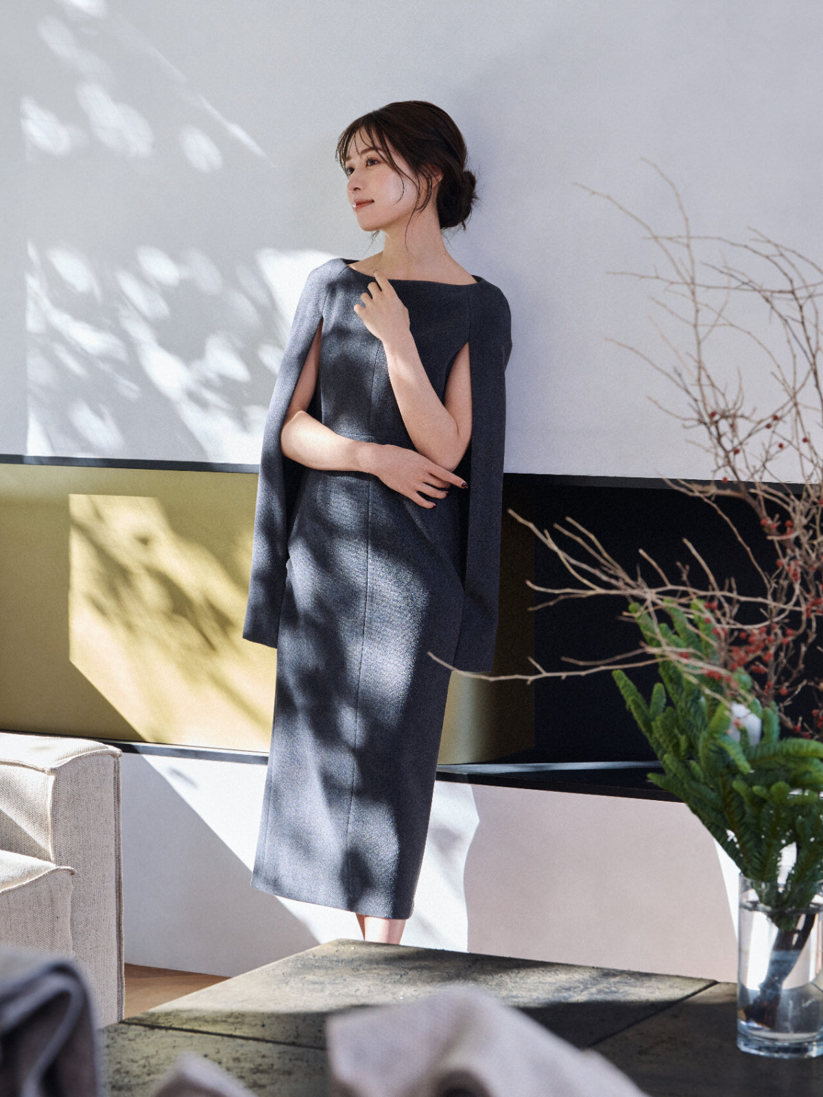 Narrow line Cape Dress
