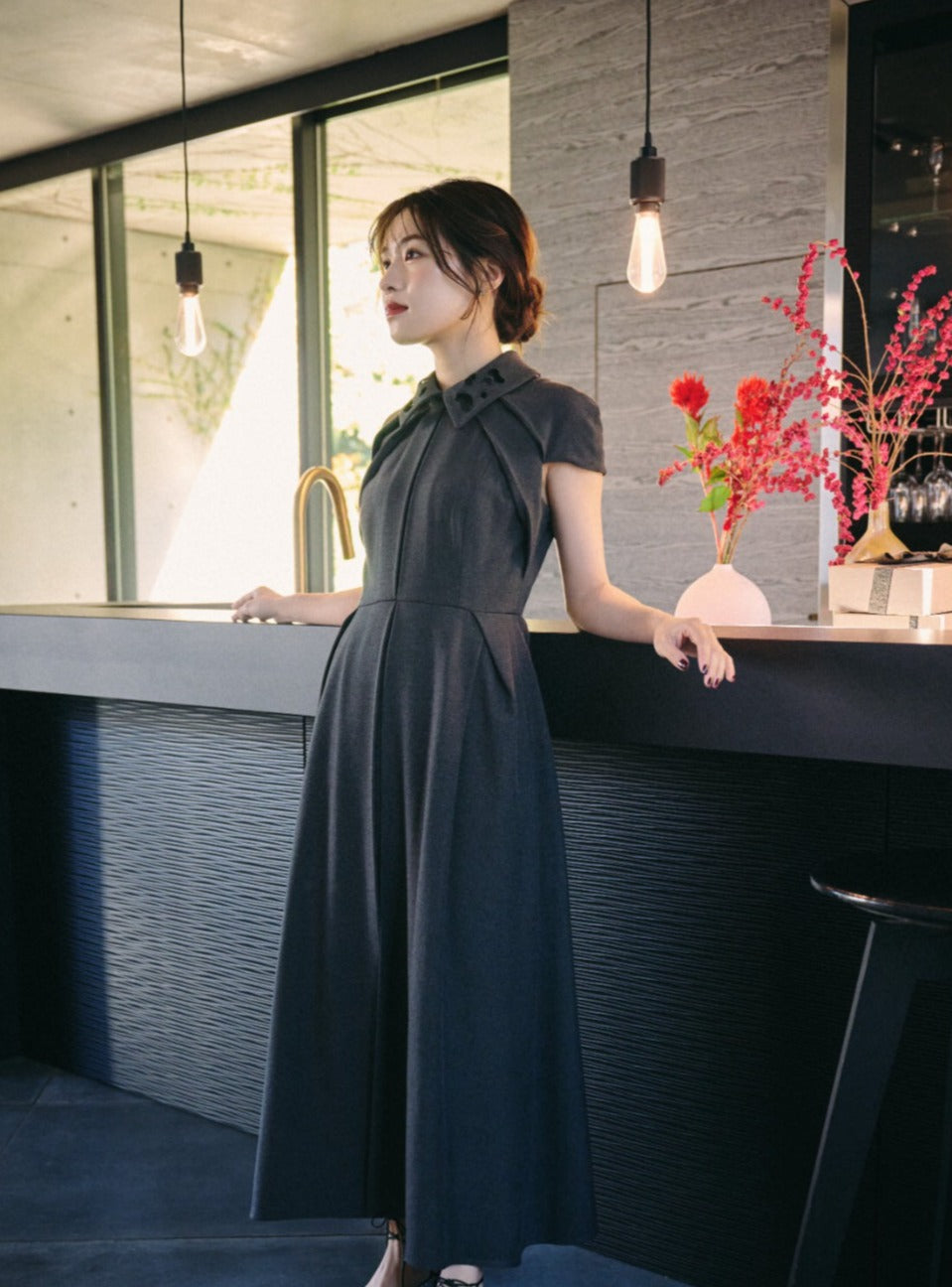 Embroidery collar Dress
