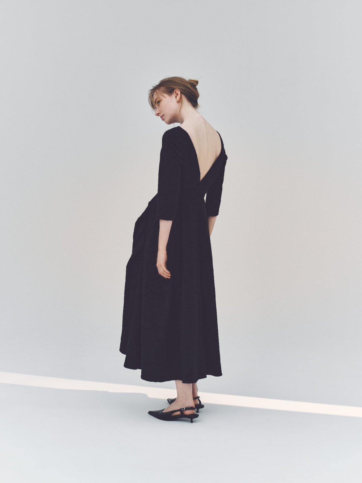 Tuck drape Jacquard Dress