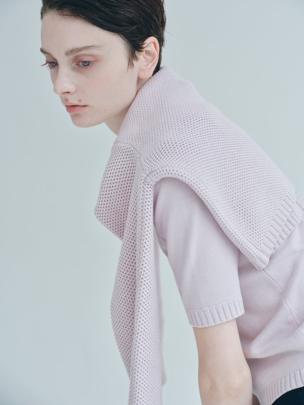 Basket Knit Cardigan / Mauve