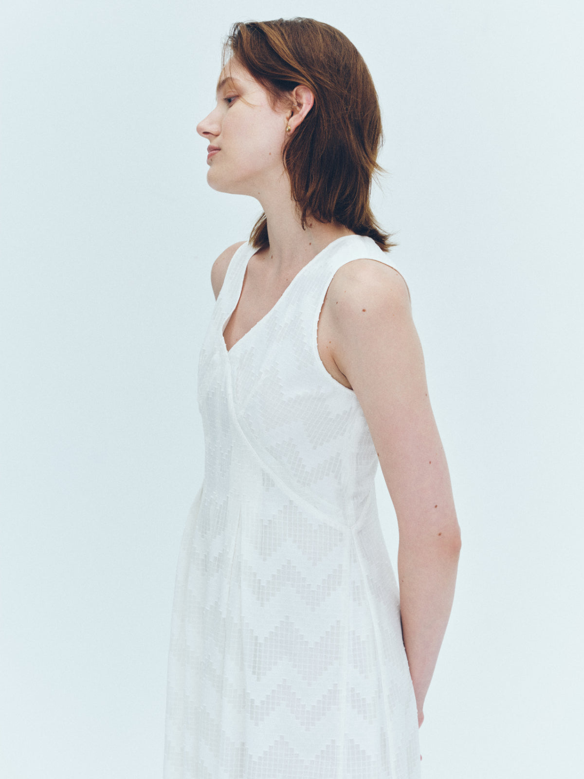 Cut jacquard sheer Dress