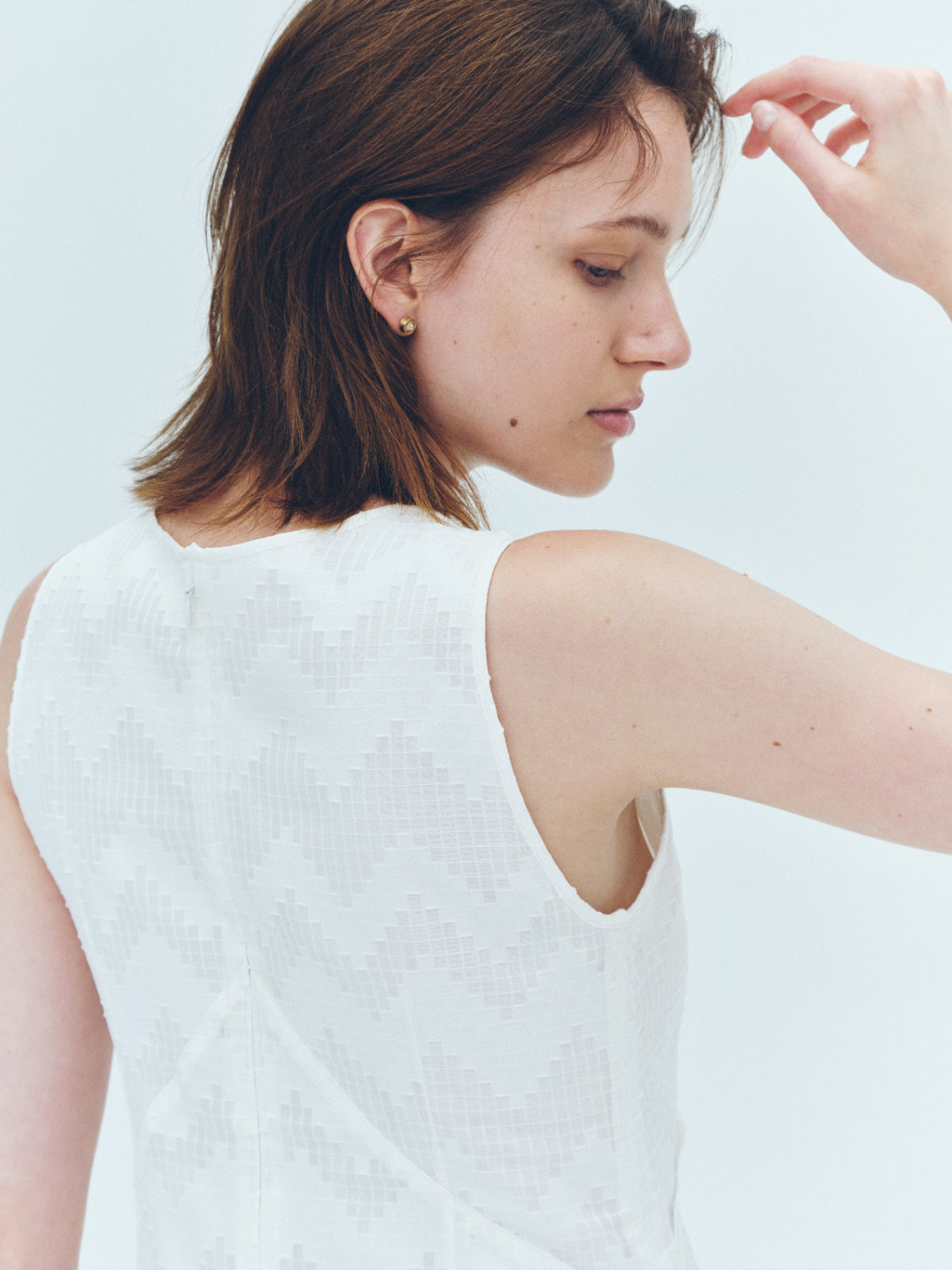 Cut jacquard sheer Dress