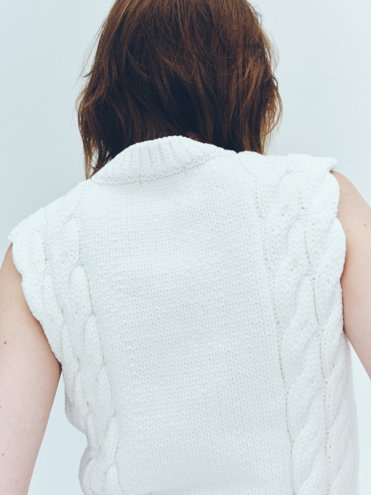 Side cable knit Vest