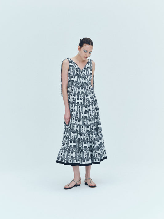 Geometric tiered Dress
