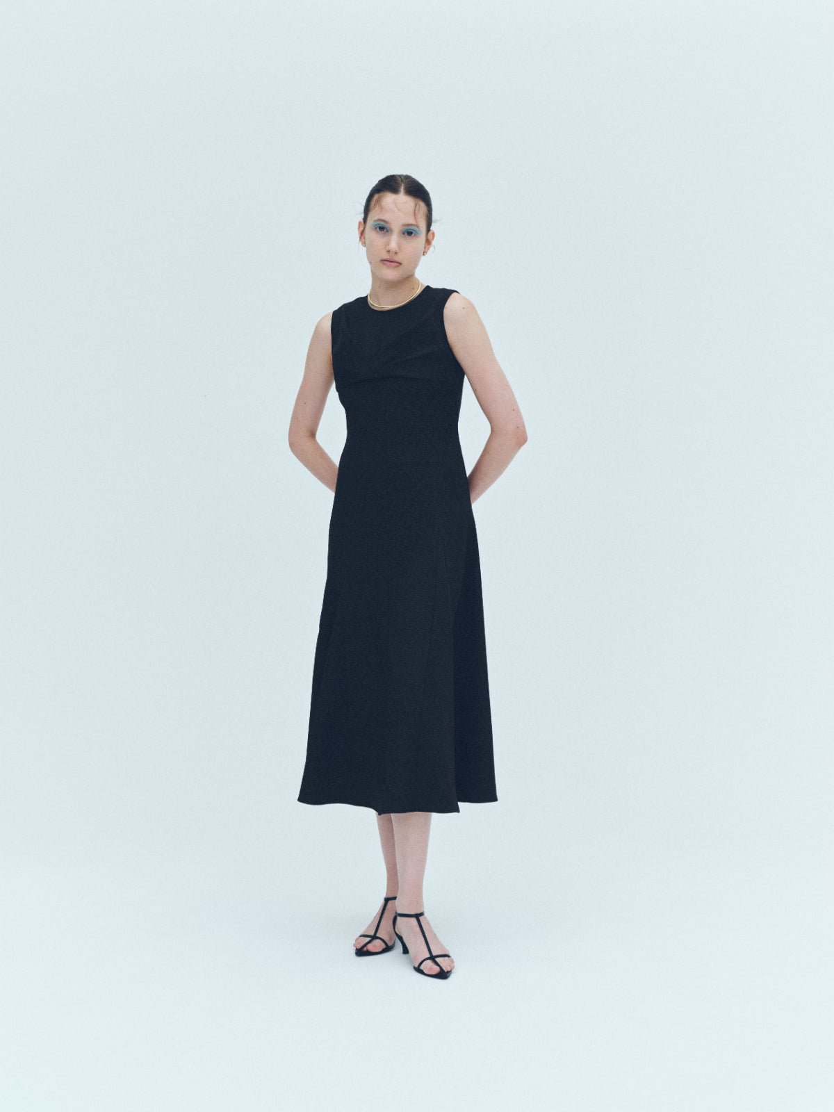 Front drape jacquard Dress