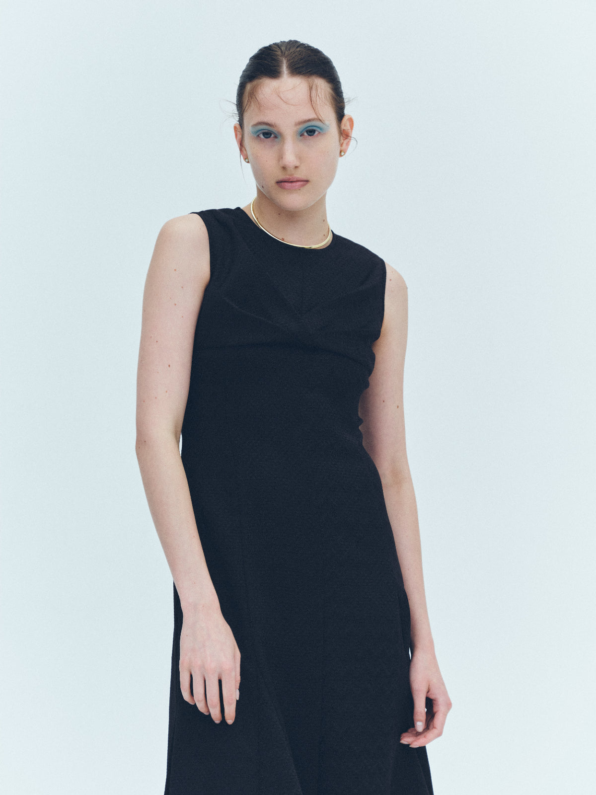 Front drape jacquard Dress