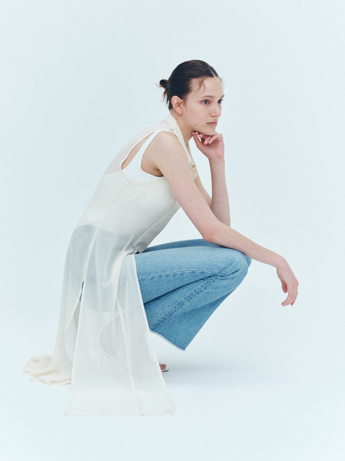Sheer trench Long gilet