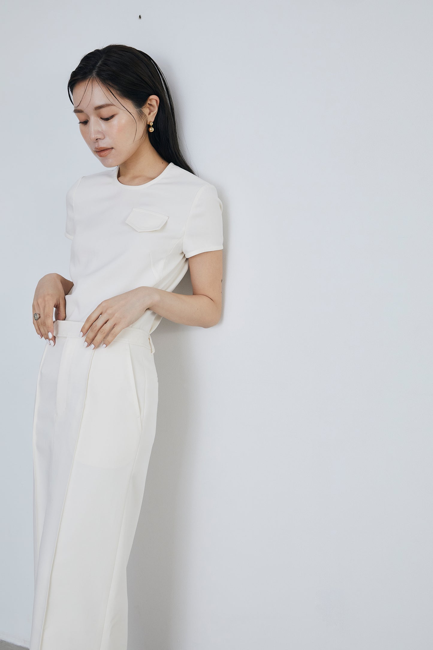Crew neck compact Blouse