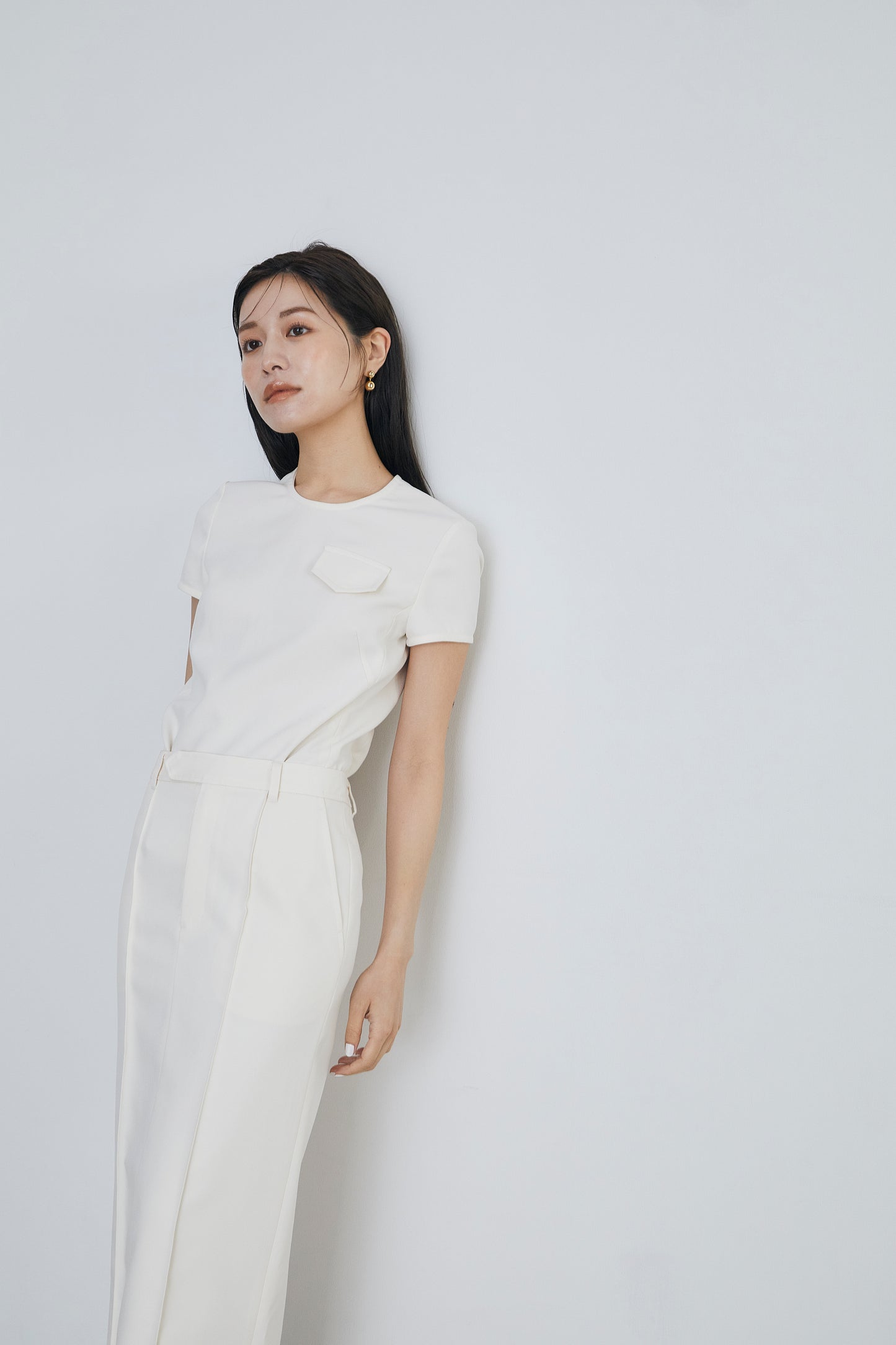 Crew neck compact Blouse