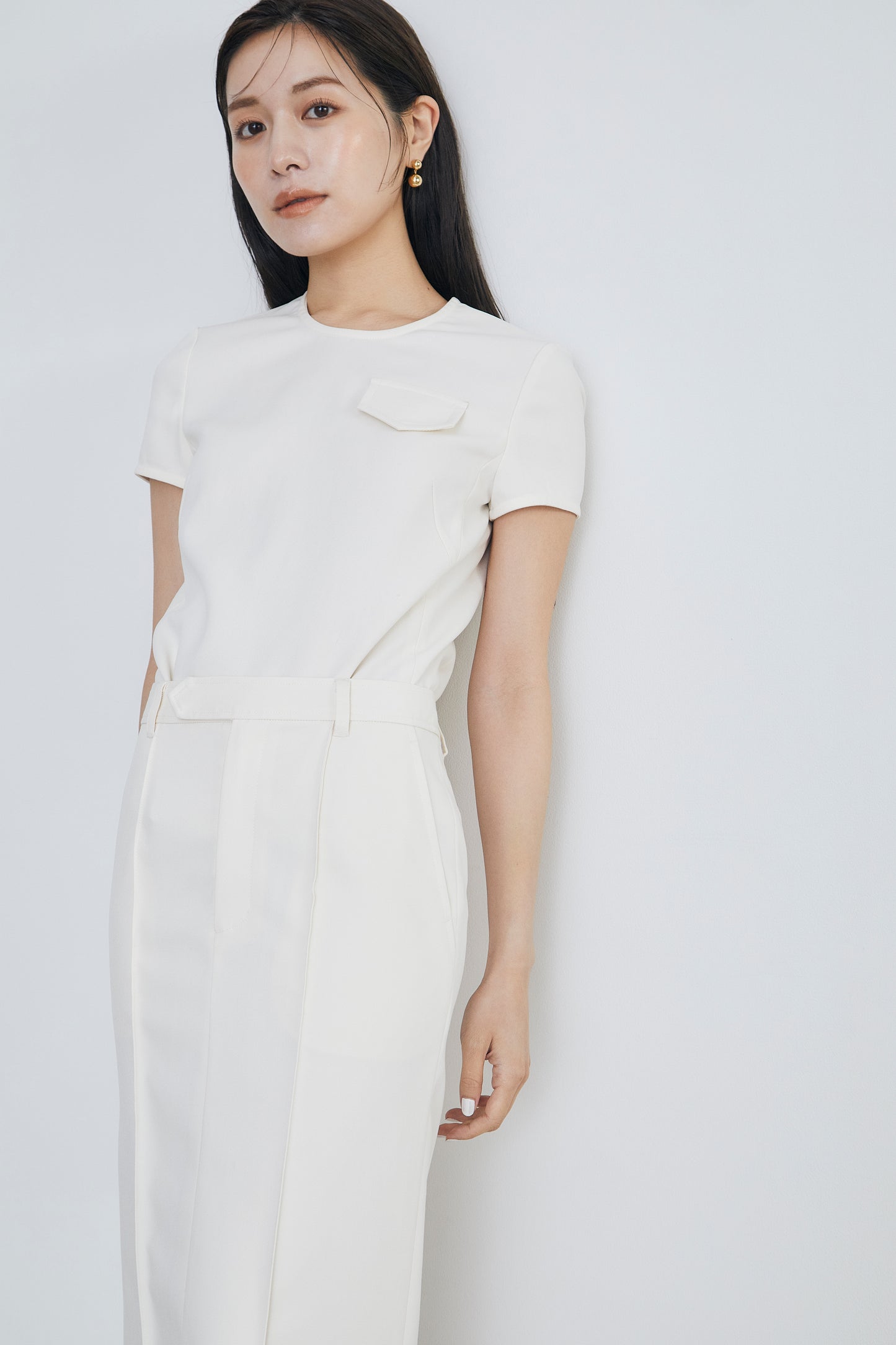 Crew neck compact Blouse