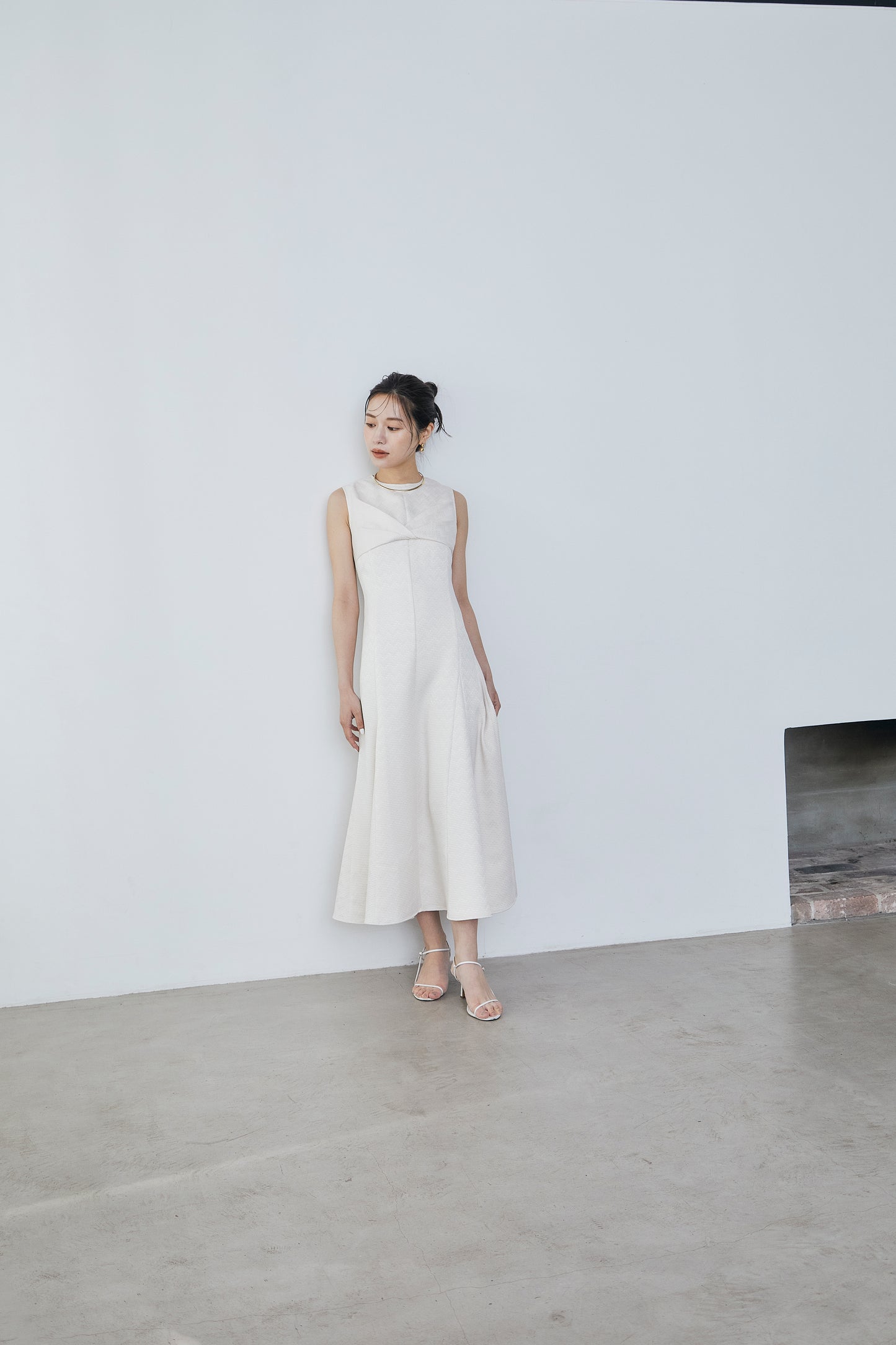 Front drape jacquard Dress