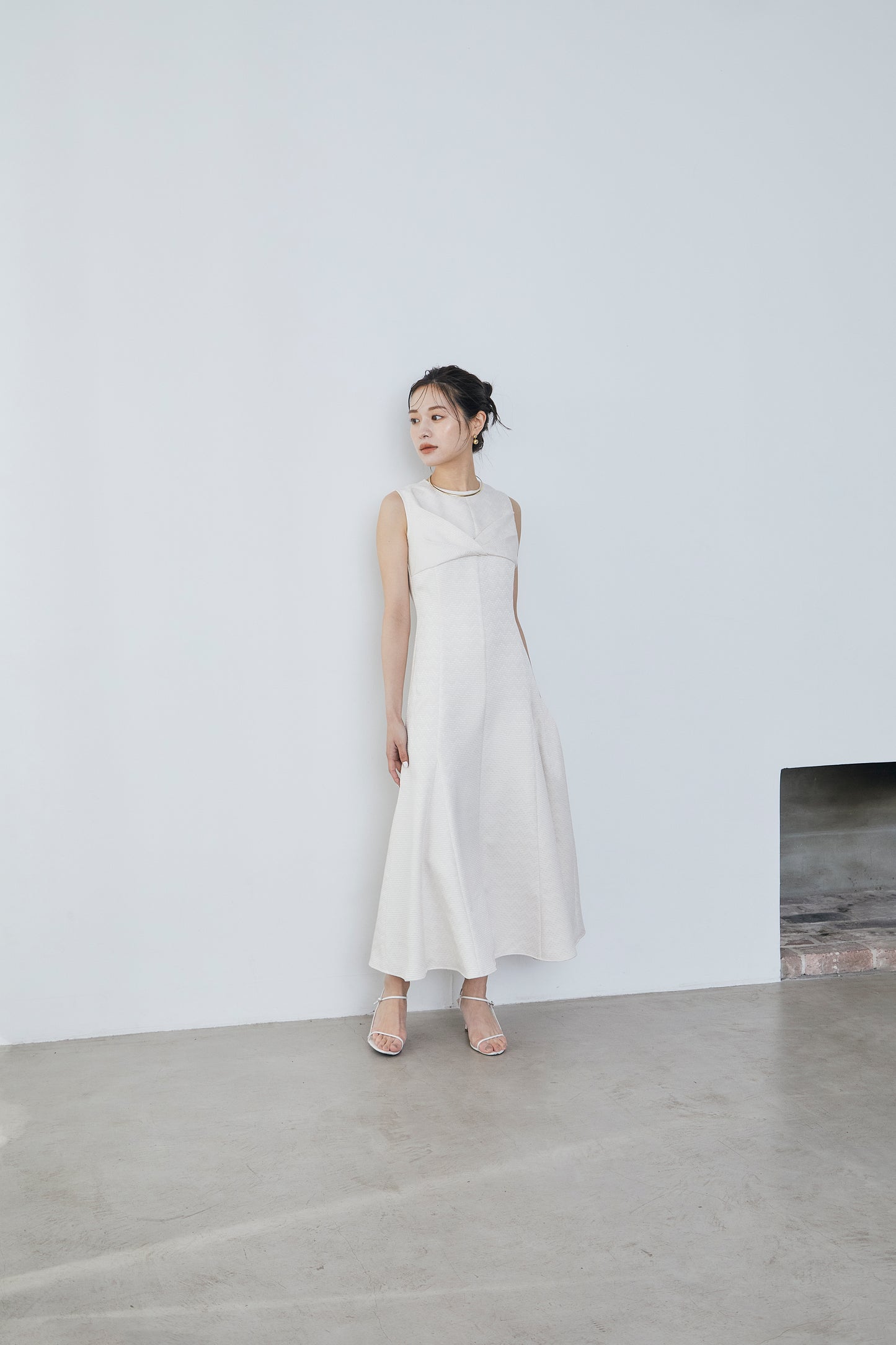 Front drape jacquard Dress
